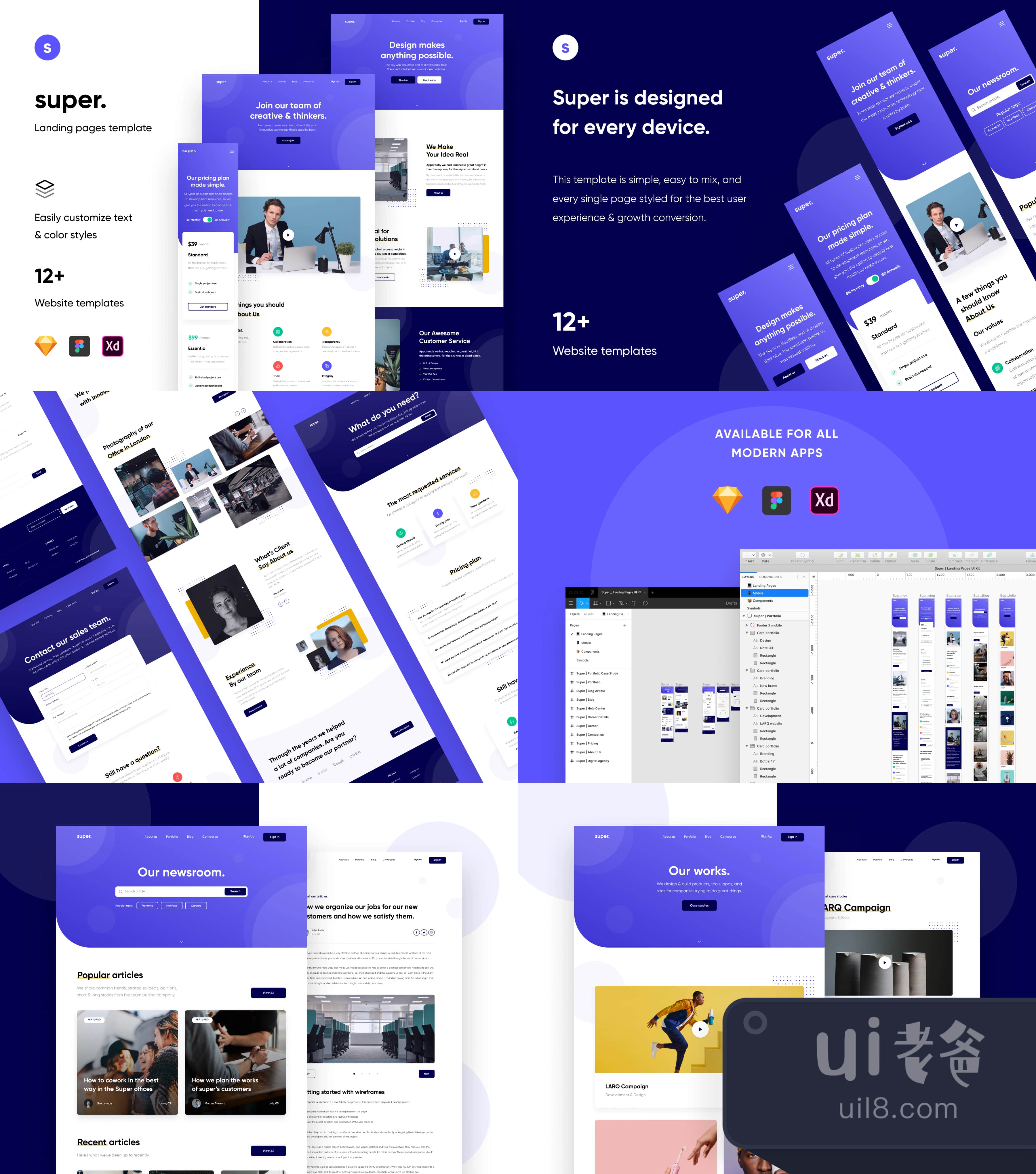 超级 - 着陆页设计模板 (Super - Landing Page Design Template插图