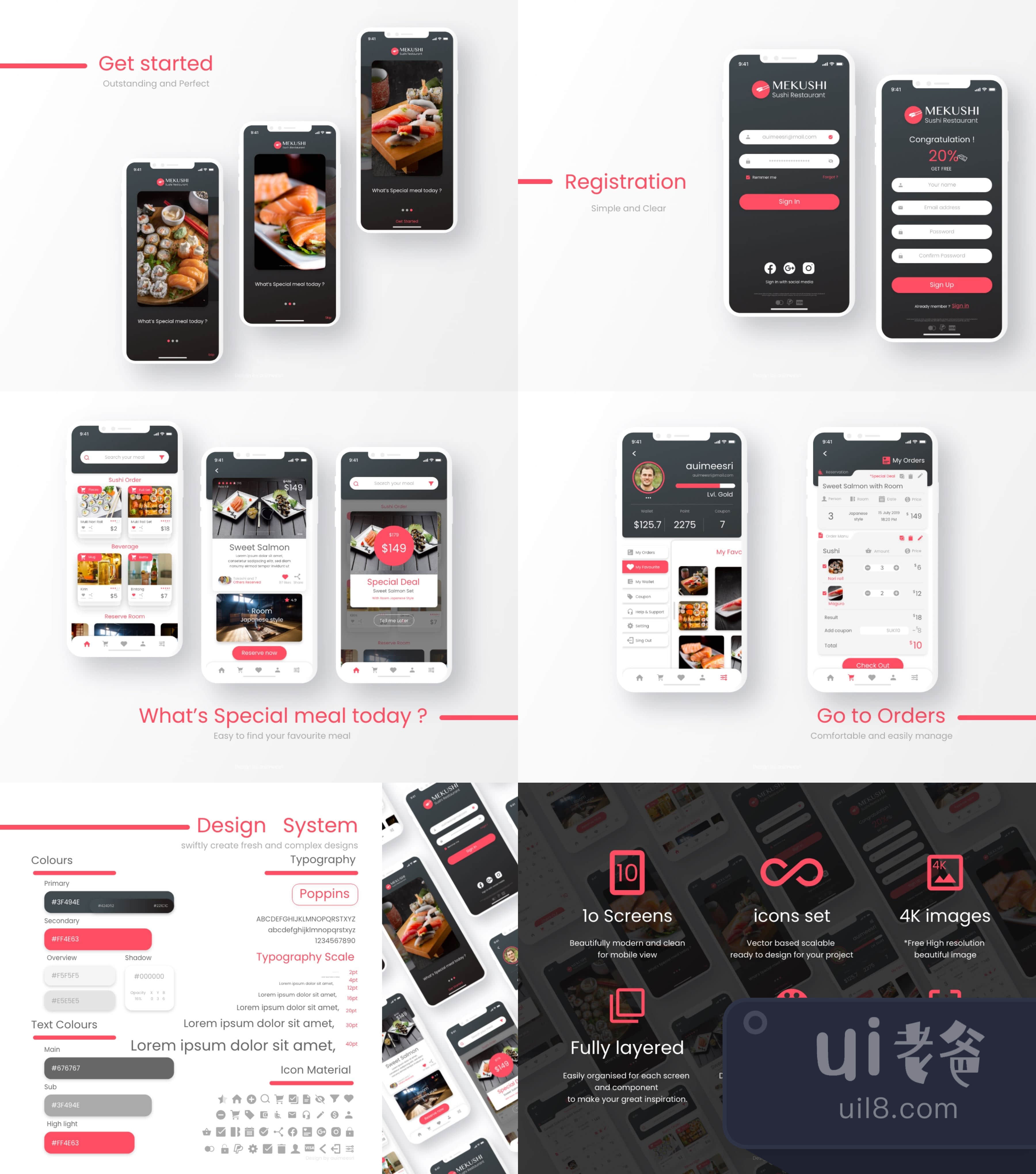 移动应用的寿司店 (Sushi Restaurant for Mobile App)插图