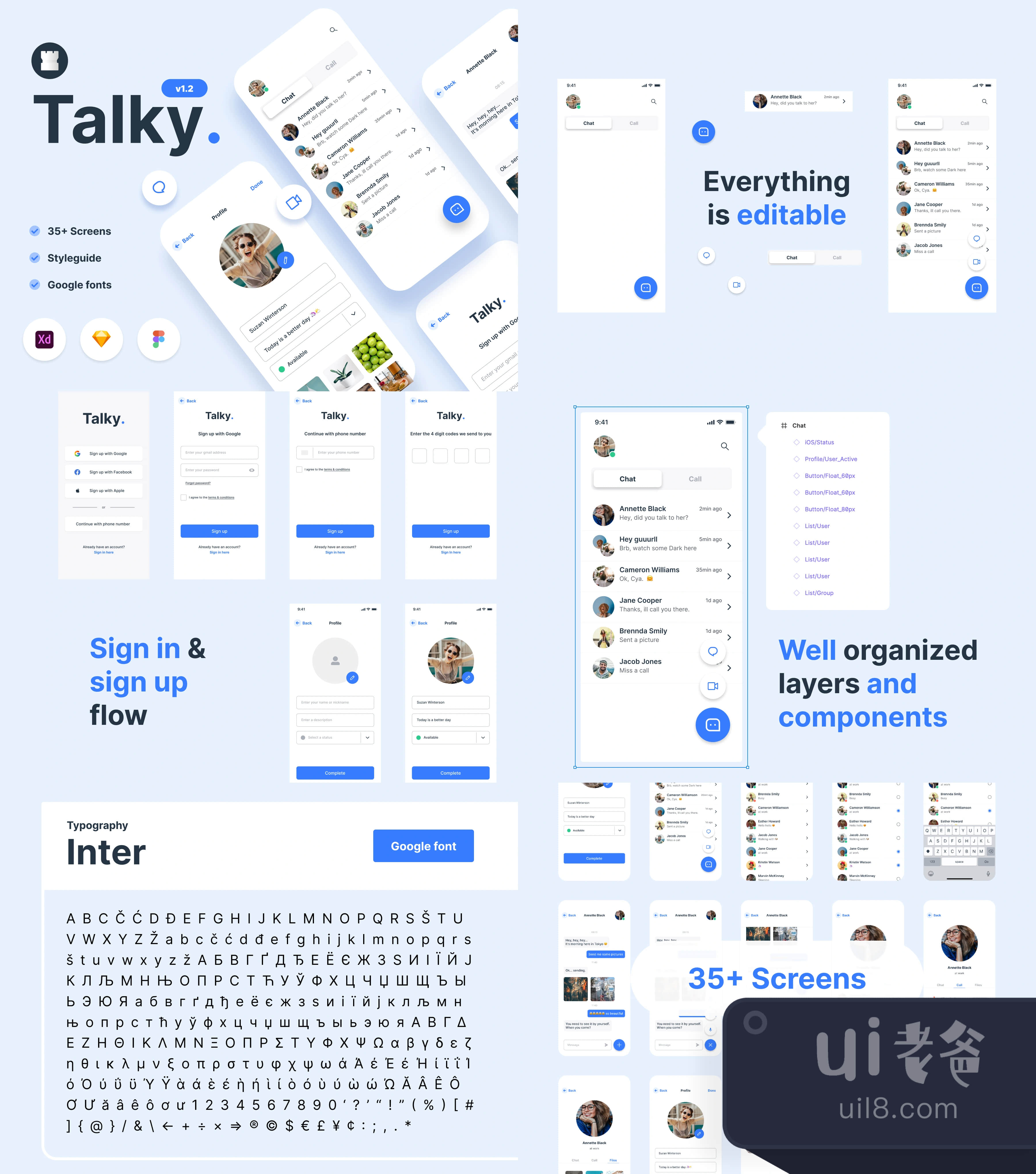 Talky聊天和视频App设计插图