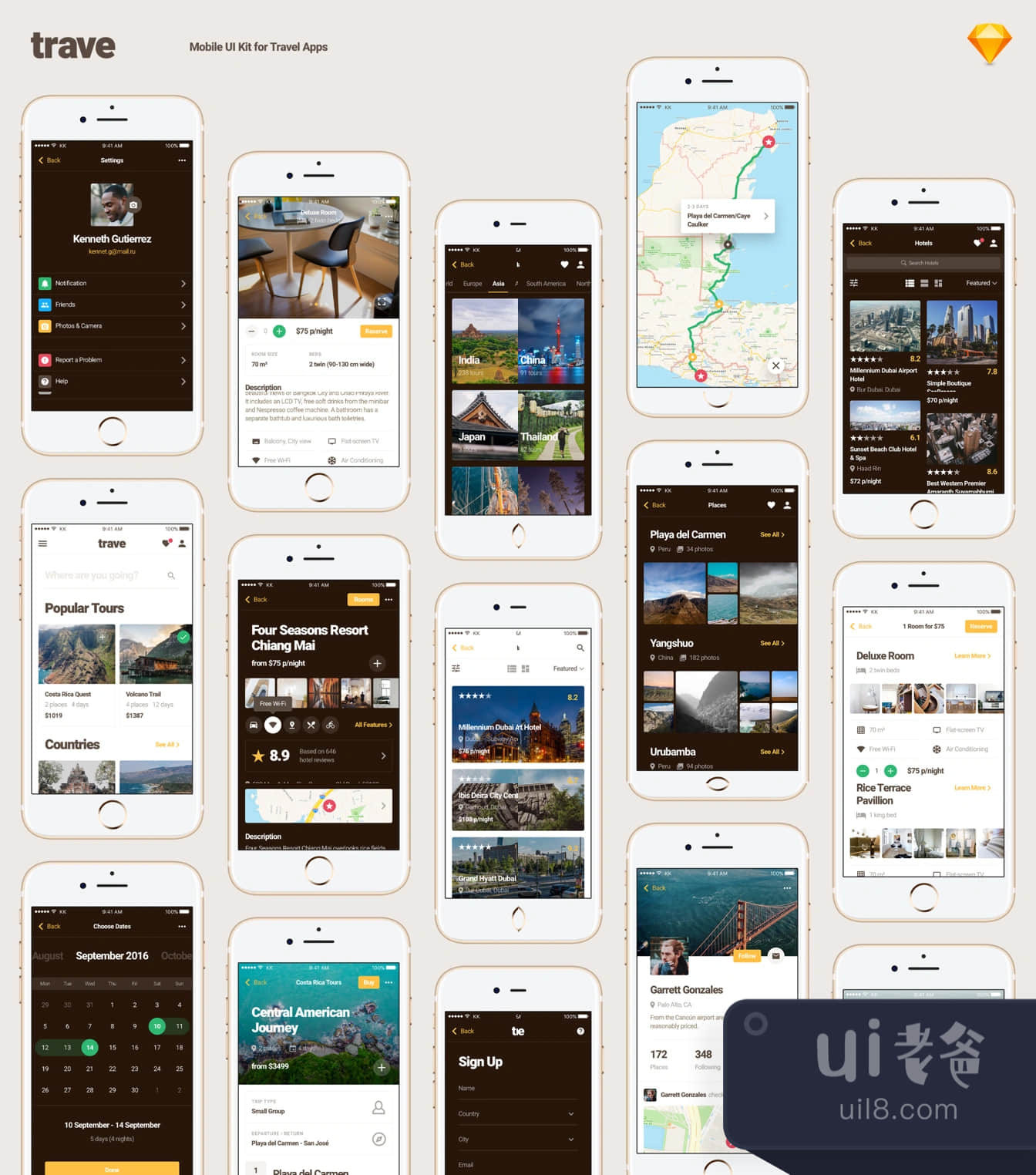 旅程用户界面套件 (Trave UI Kit)插图1