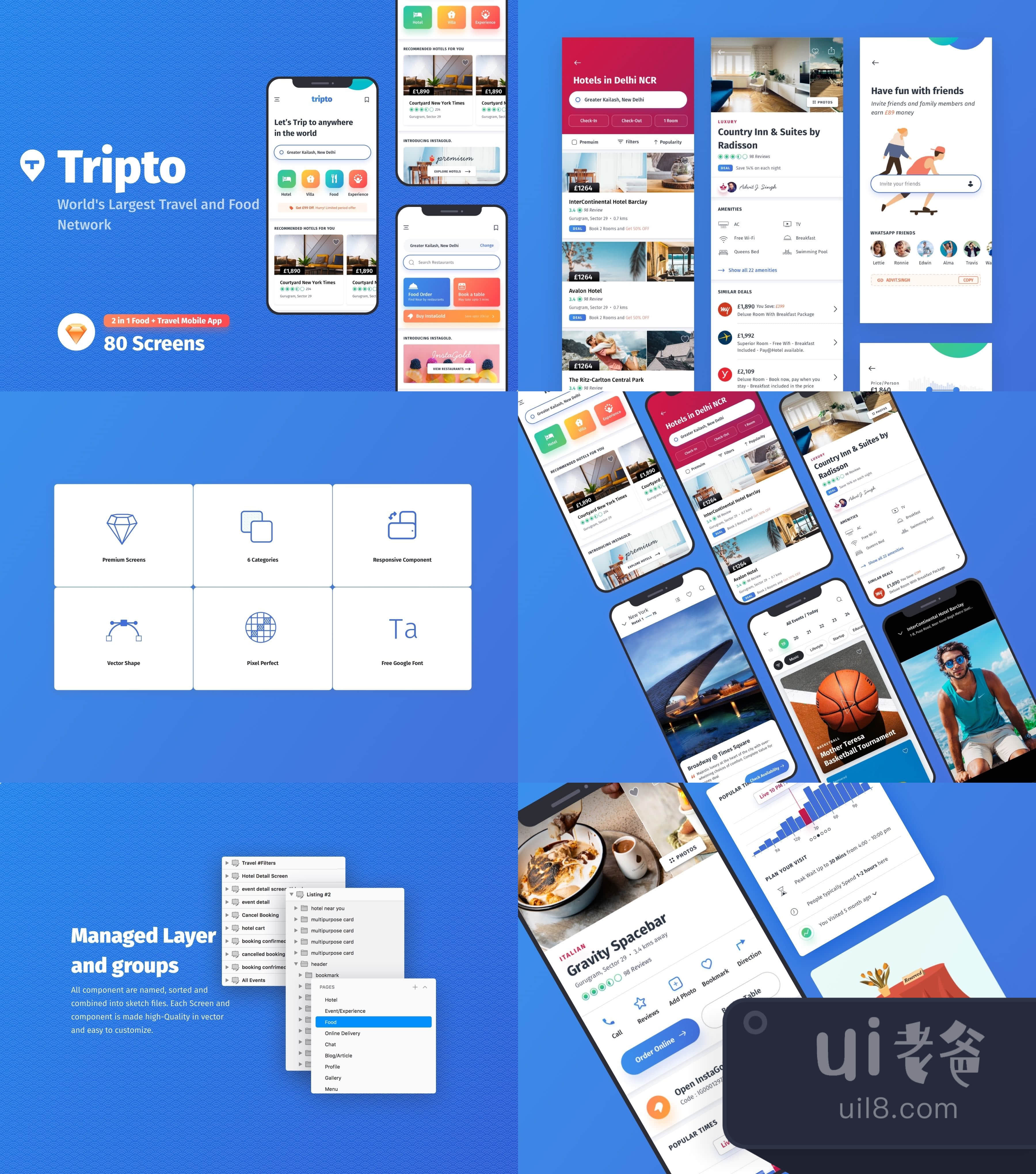 Tripto旅游和美食移动应用UI包 (Tripto Travel and Food Mobile插图1