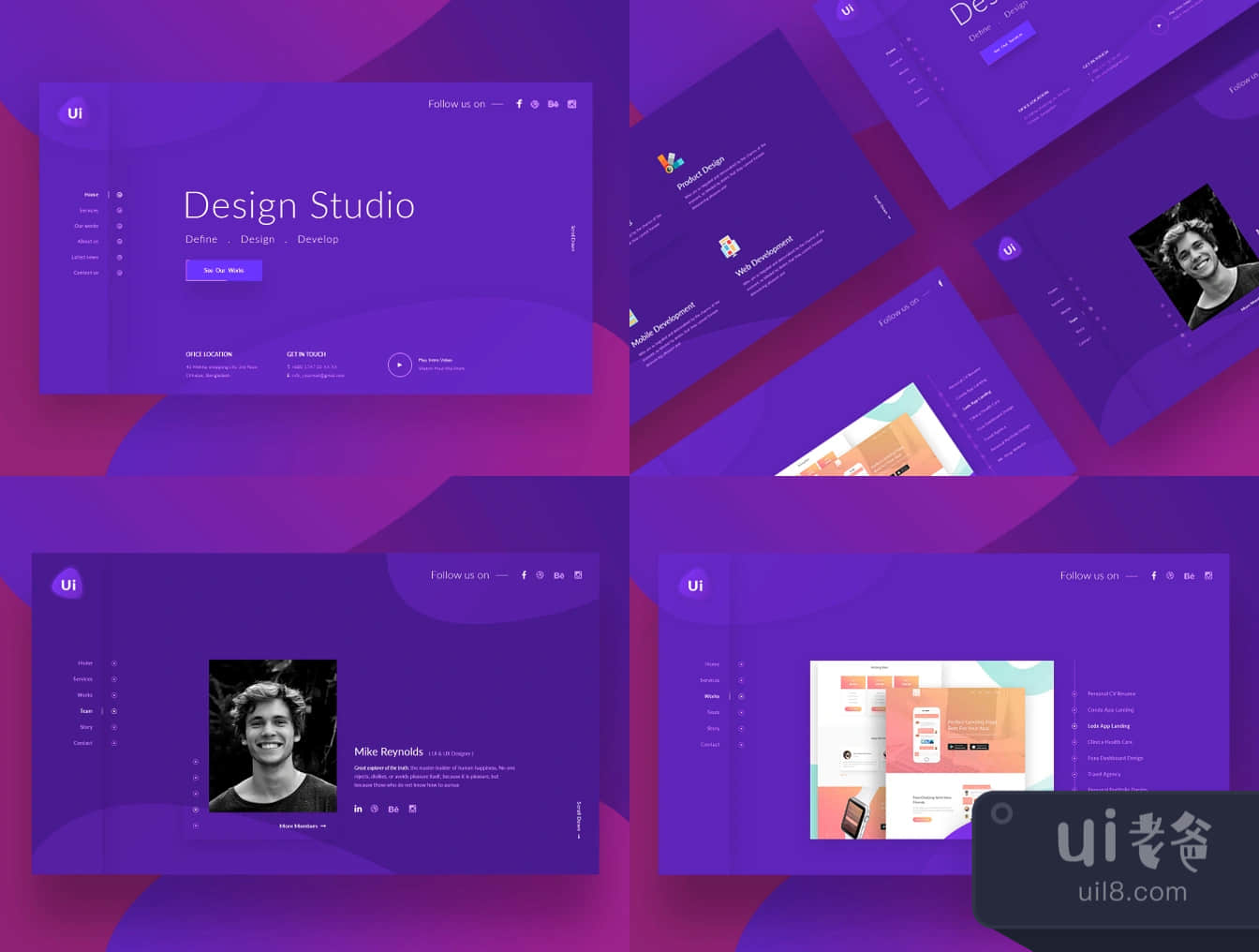 UI创意工作室模板 (UI Creative Studio Template)插图