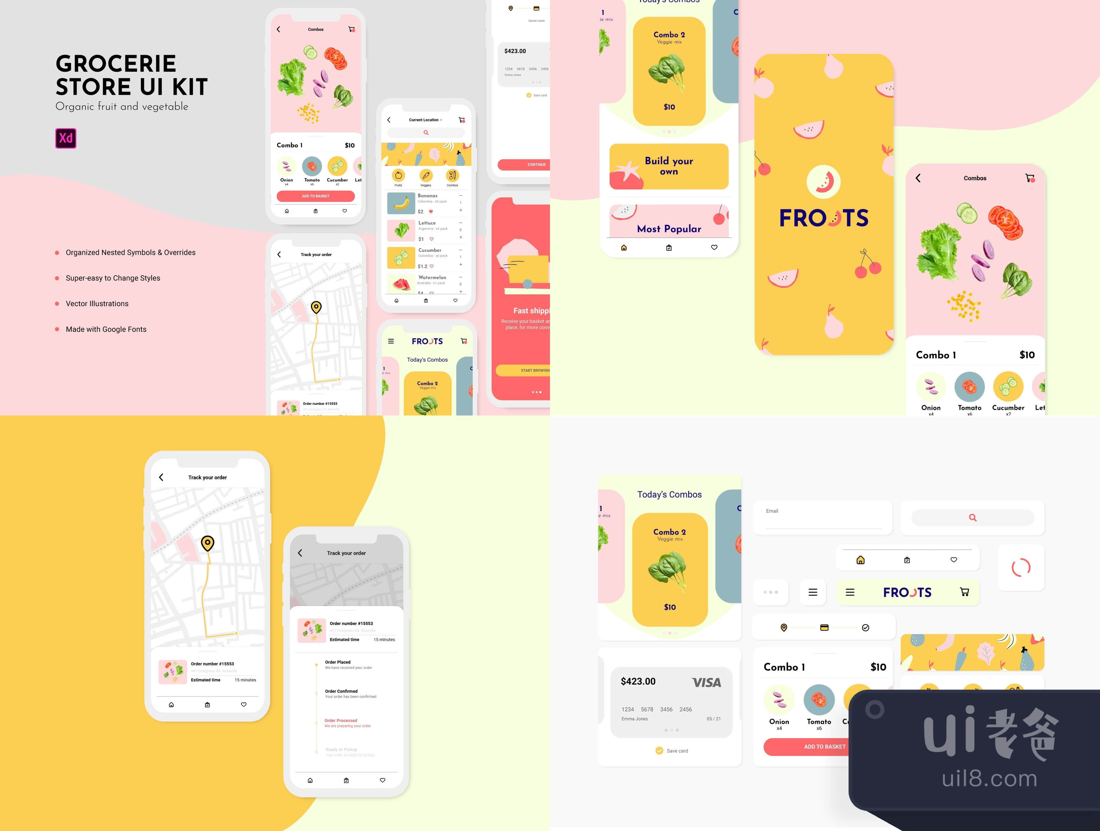 UI工具包FROOTS水果和蔬菜商店 (UI KIT FROOTS  Fruit and veg s插图