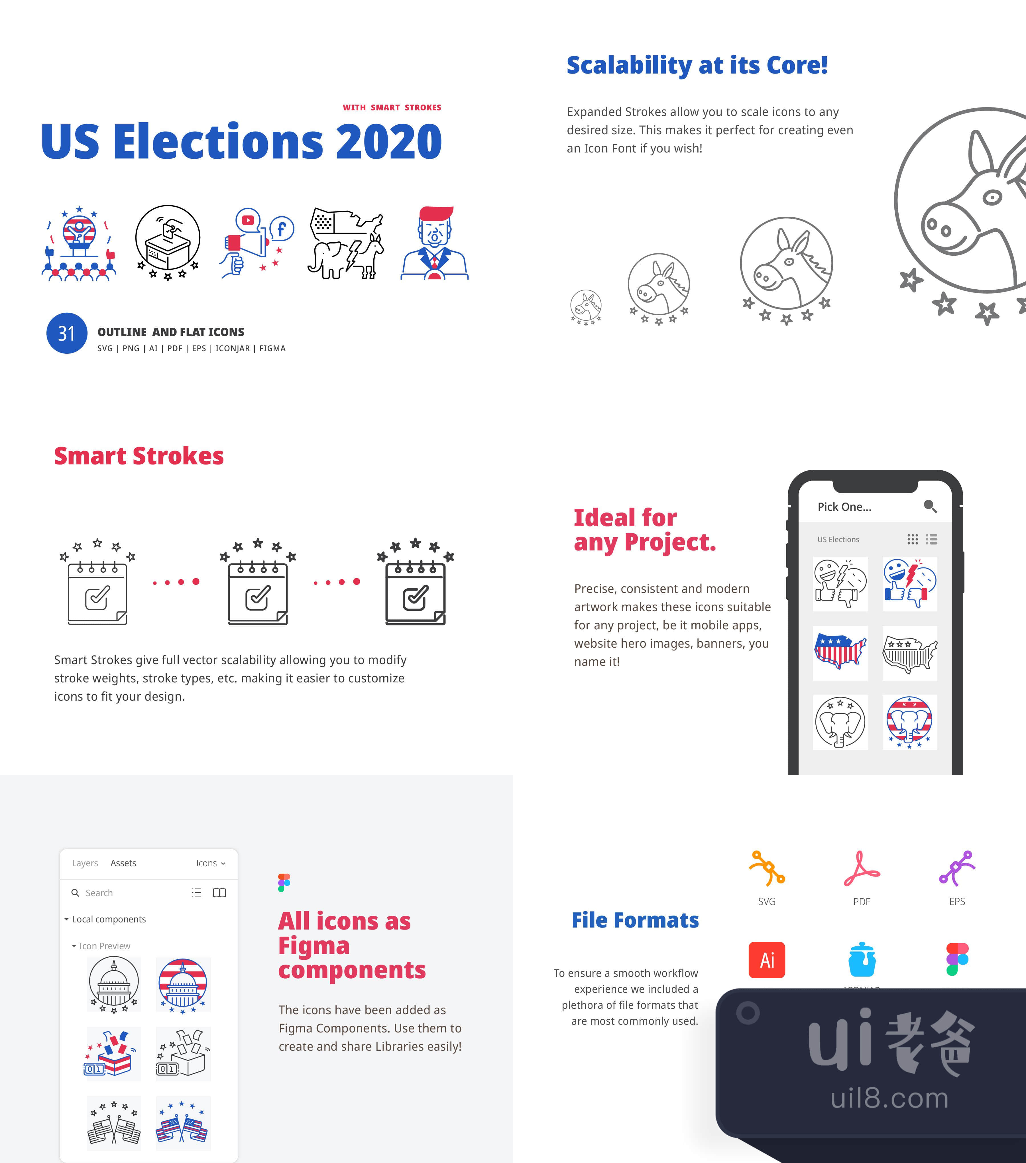 美国2020年大选图标插图插图1