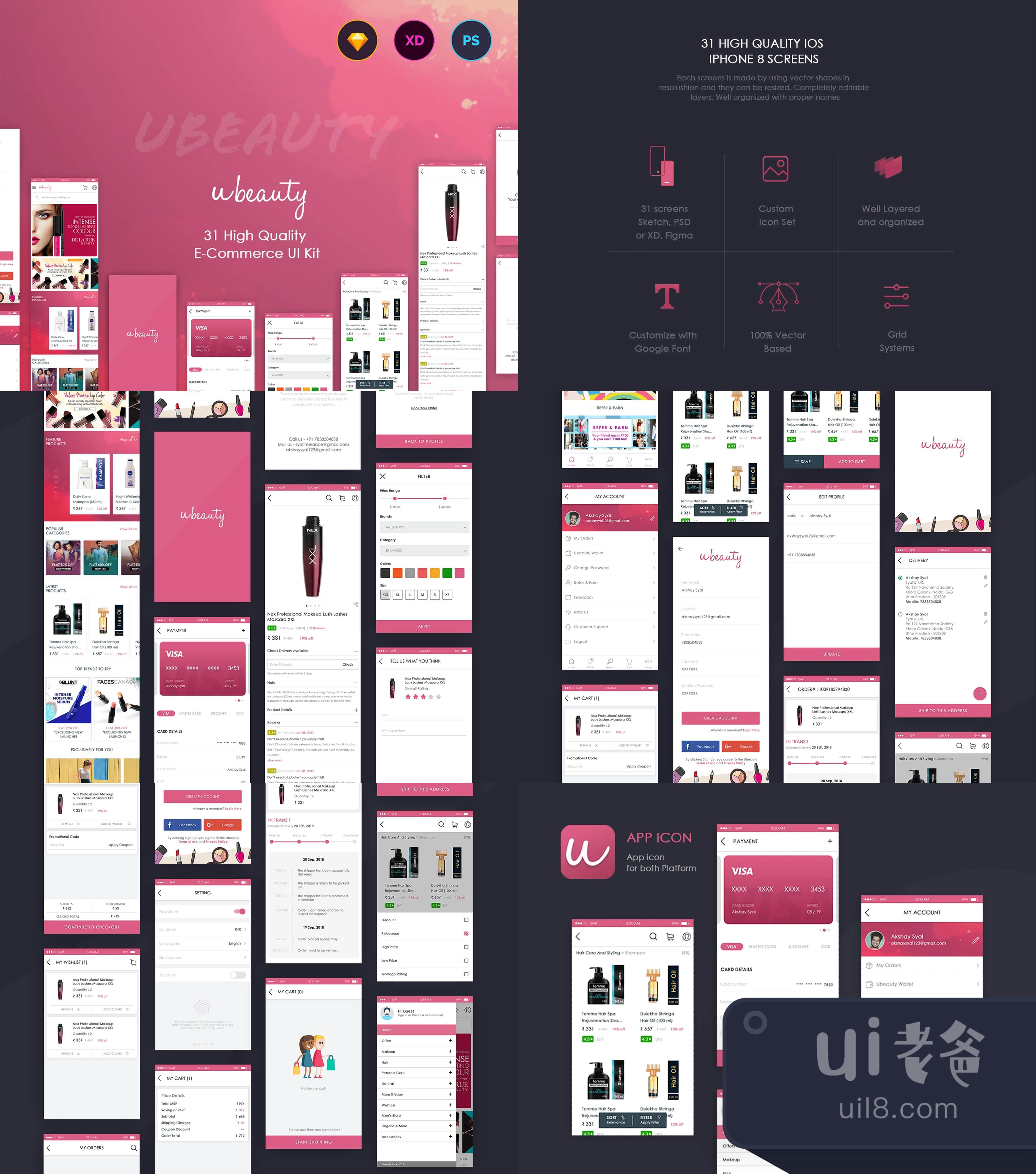 悠悠众生UI包 (Ubeauty UI Kit)插图1
