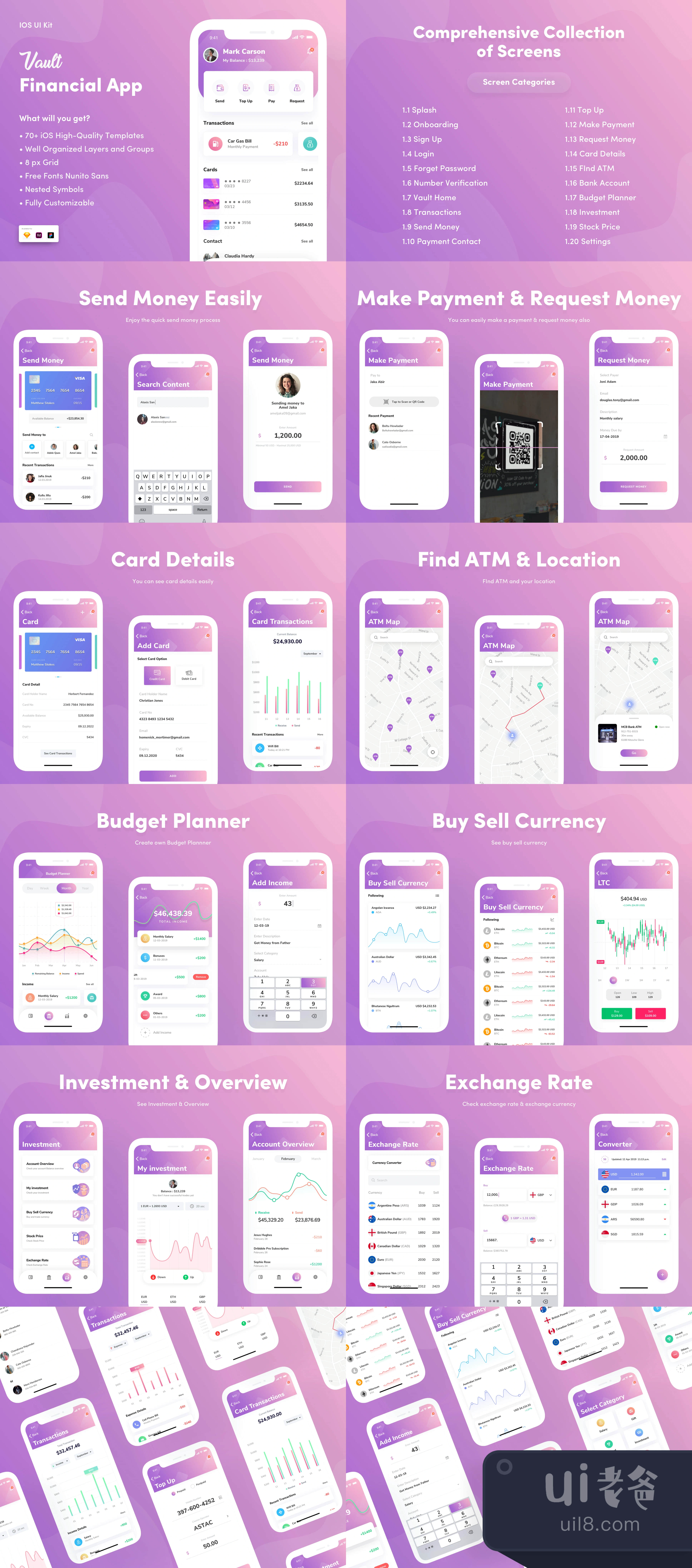 Vault - 金融应用UI工具包 (Vault - Financial App UI Kit)插图1