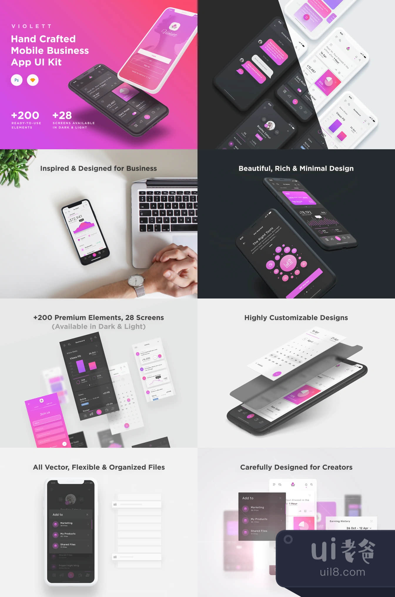 Violett iOS UI Kit (Violett iOS UI Kit)插图