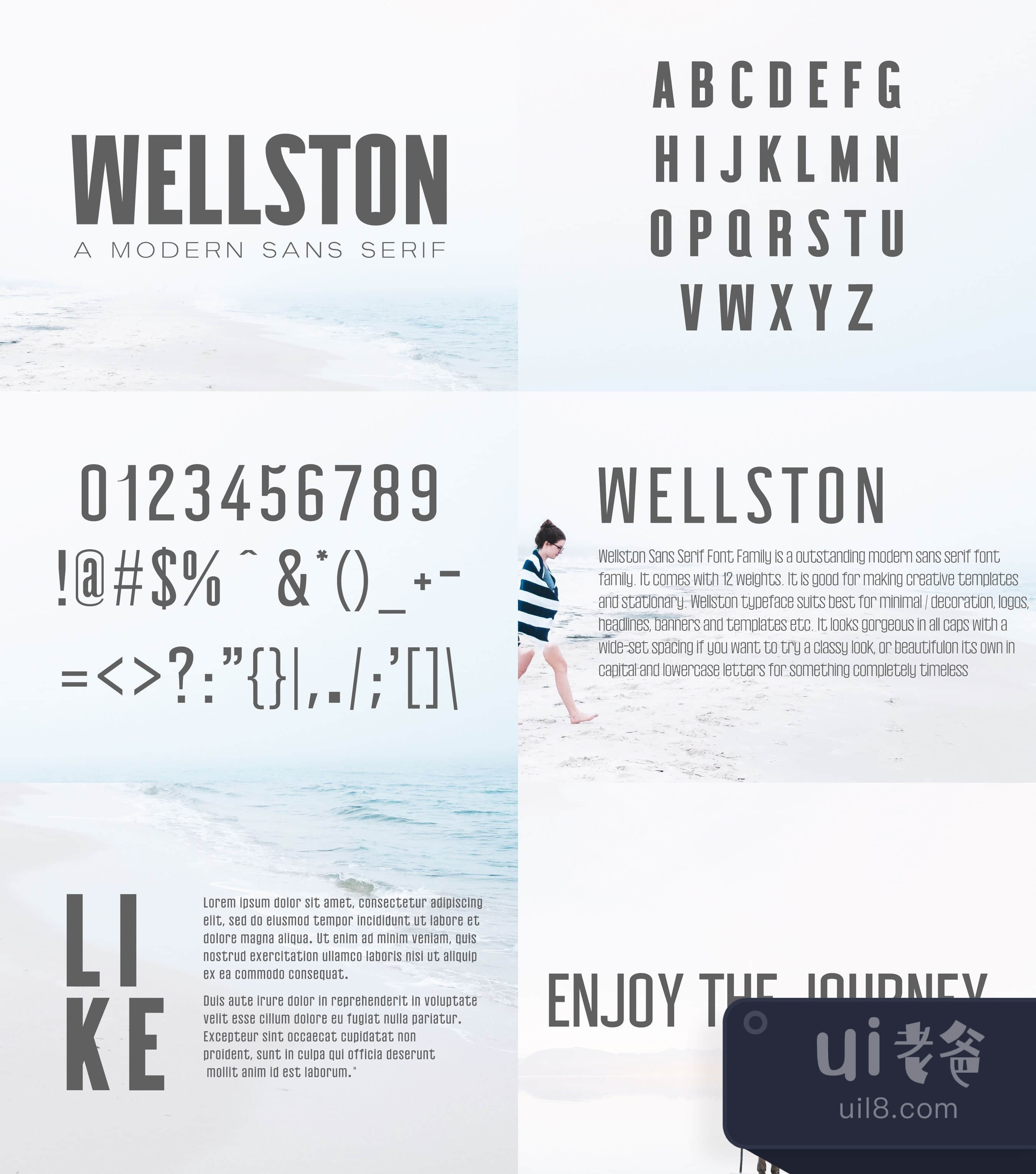 威尔斯顿现代无衬线字体 (Wellston Modern Sans Serif)插图