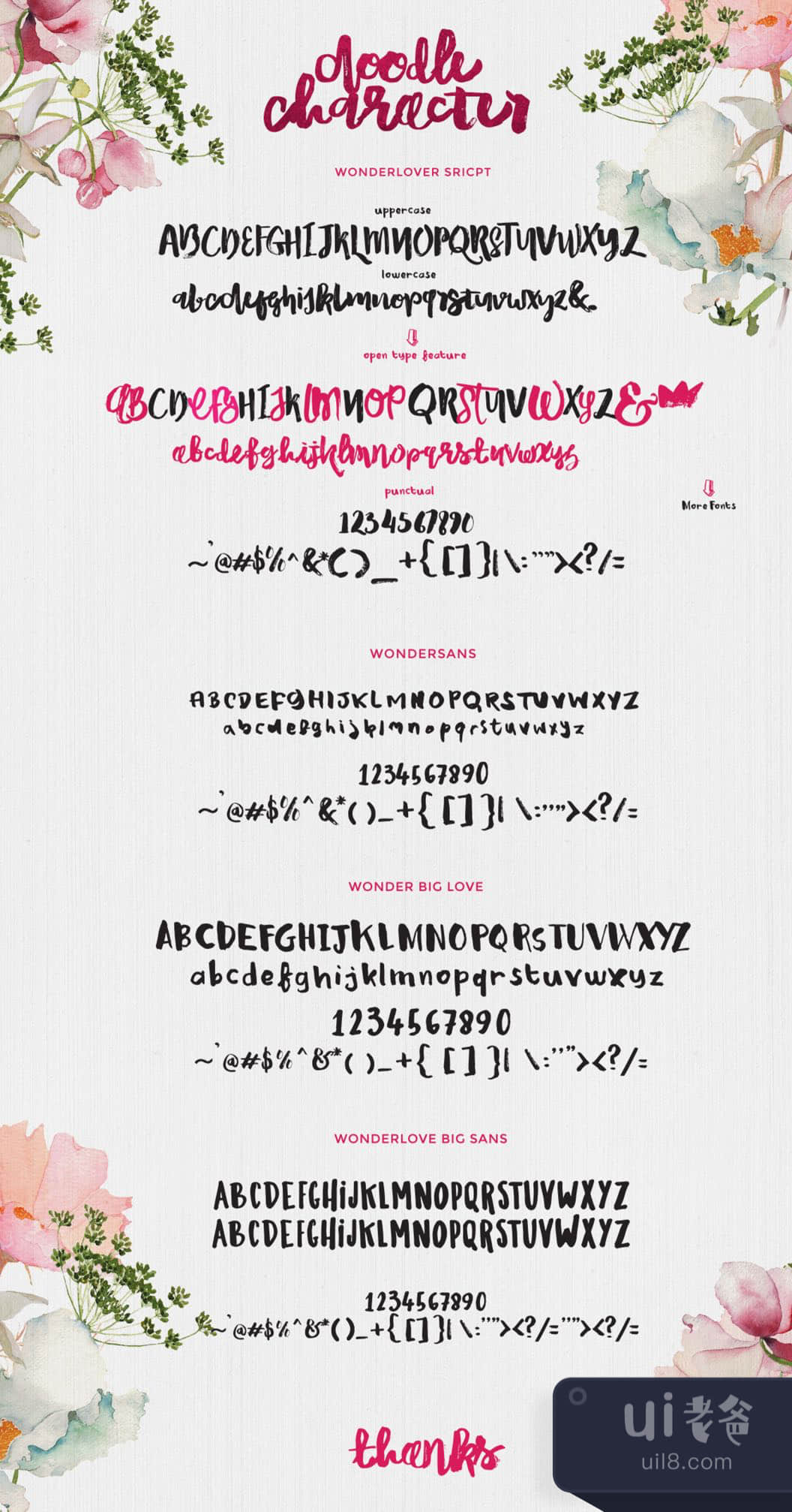 奇爱字型 (Wonderlove Typeface)插图