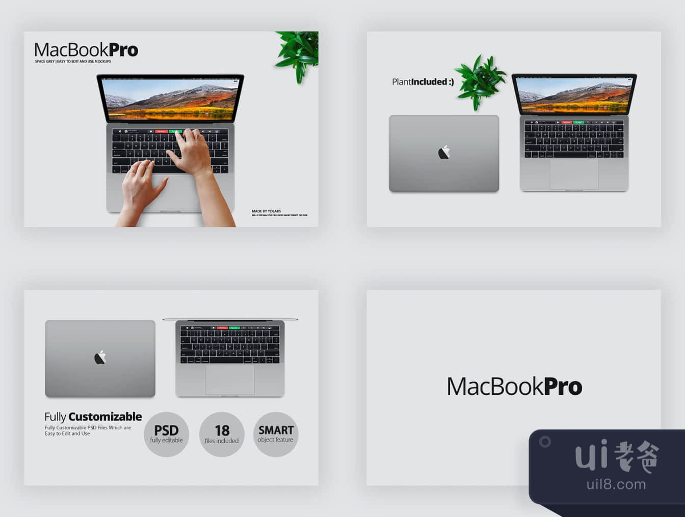YDLabs MacBook Pro Mockups (YDLabs MacBook Pro Moc插图1