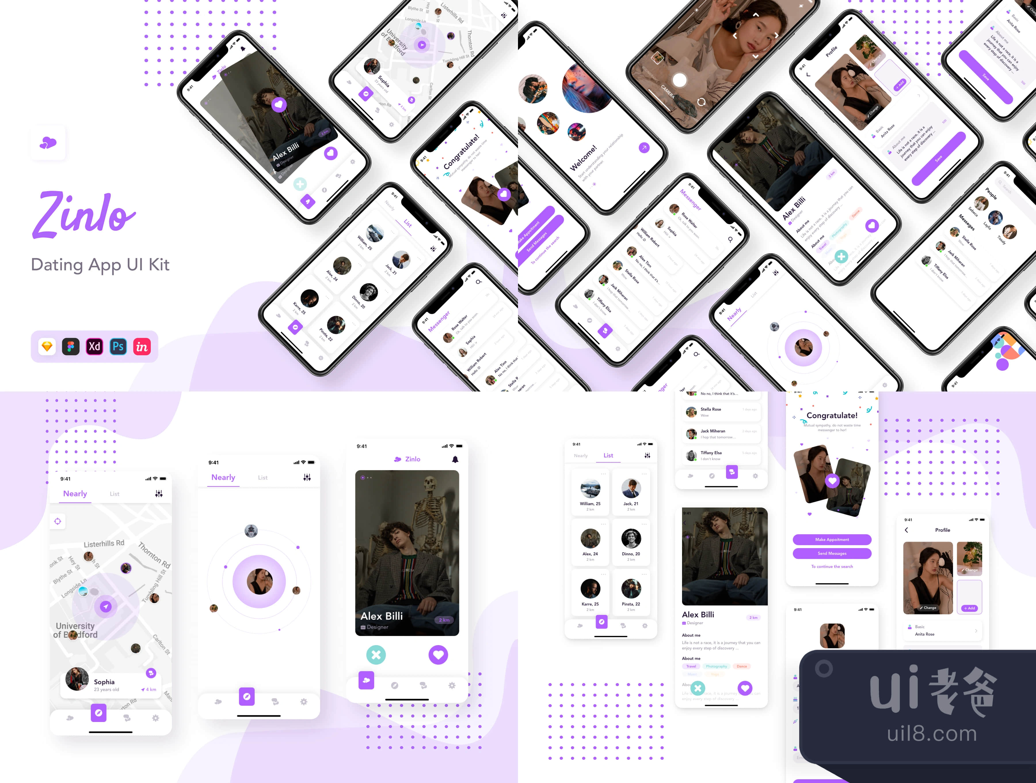 Zinlo - 社交约会App设计插图1