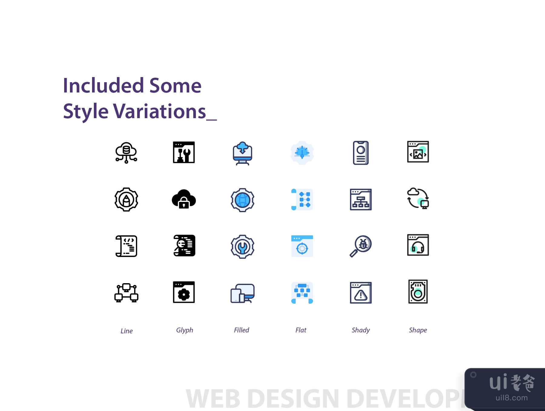 300个设计开发图标集 (300 Design Development Icons Set)插图5