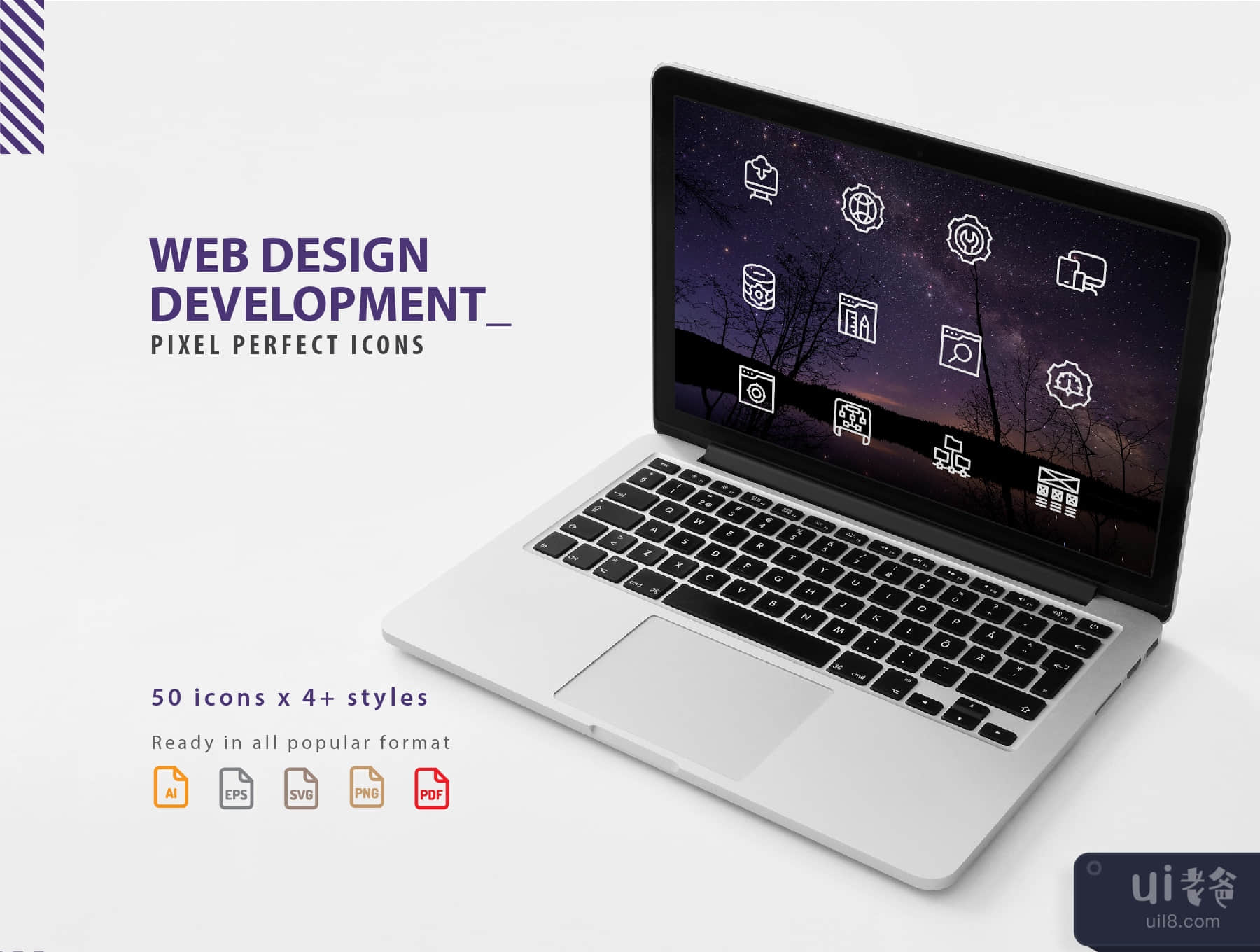 300个设计开发图标集 (300 Design Development Icons Set)插图