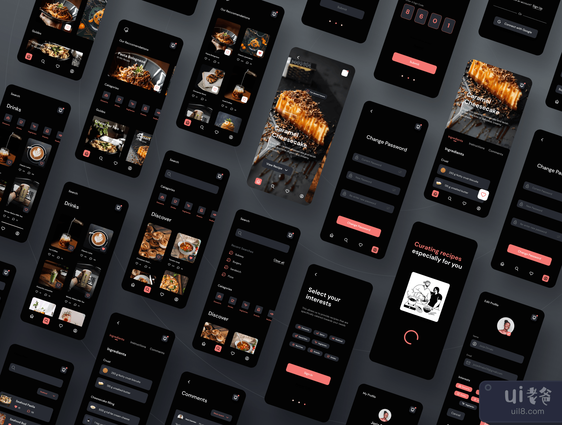 HomeCooked Recipe移动用户界面套件 (HomeCooked Recipe Mobile UI Kit)插图4