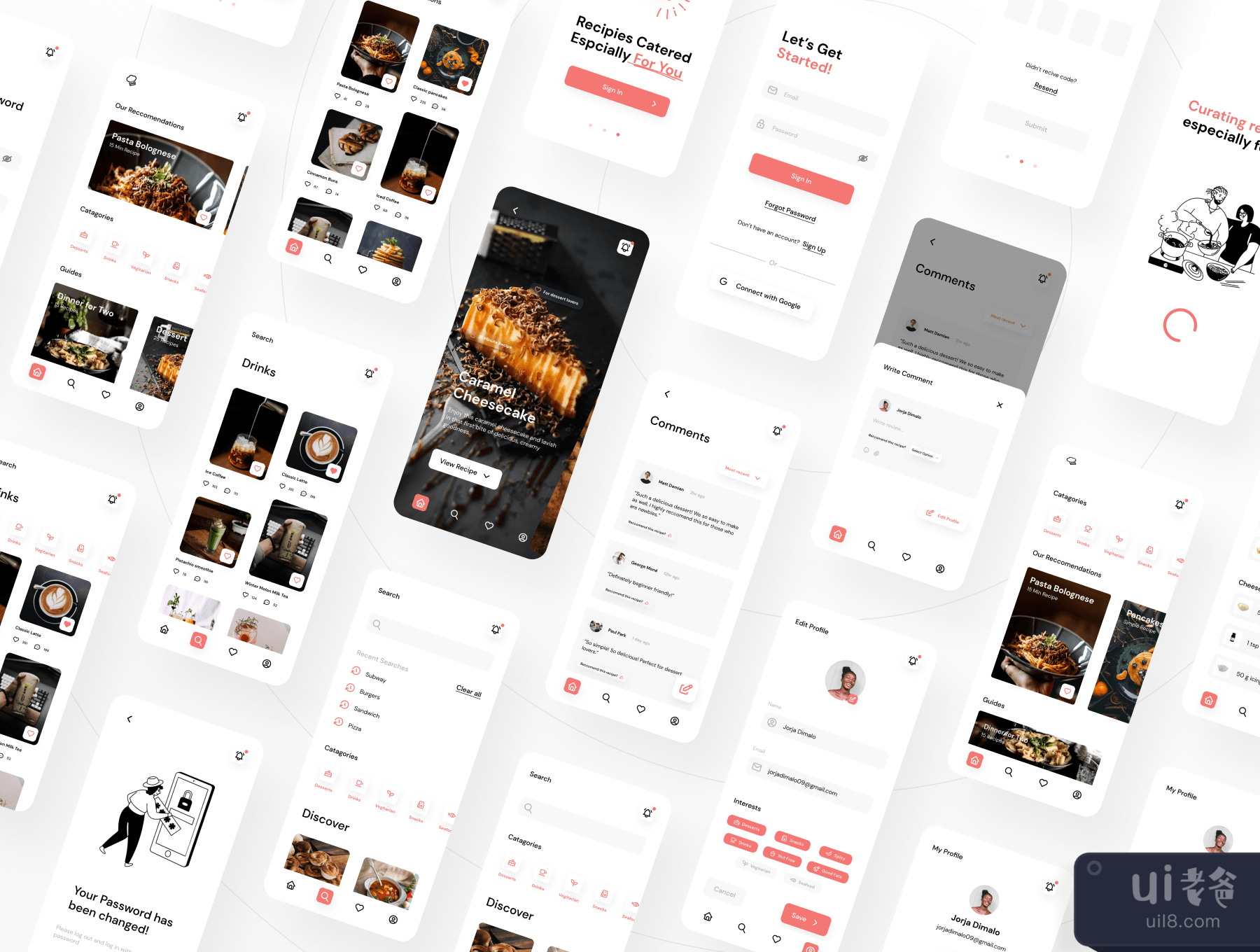 HomeCooked Recipe移动用户界面套件 (HomeCooked Recipe Mobile UI Kit)插图3