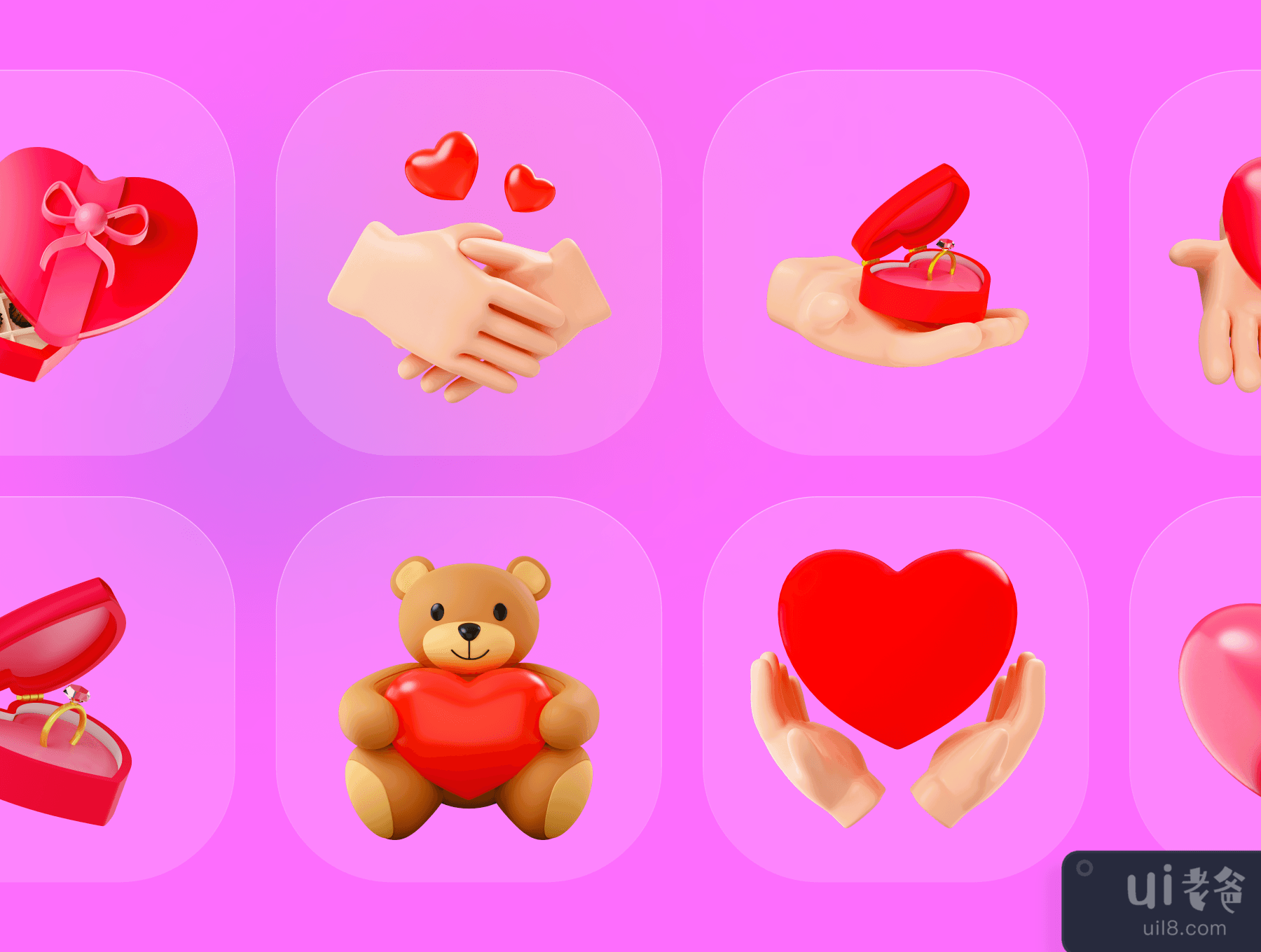 情人节3D图标 (Valentine 3D Icons)插图5