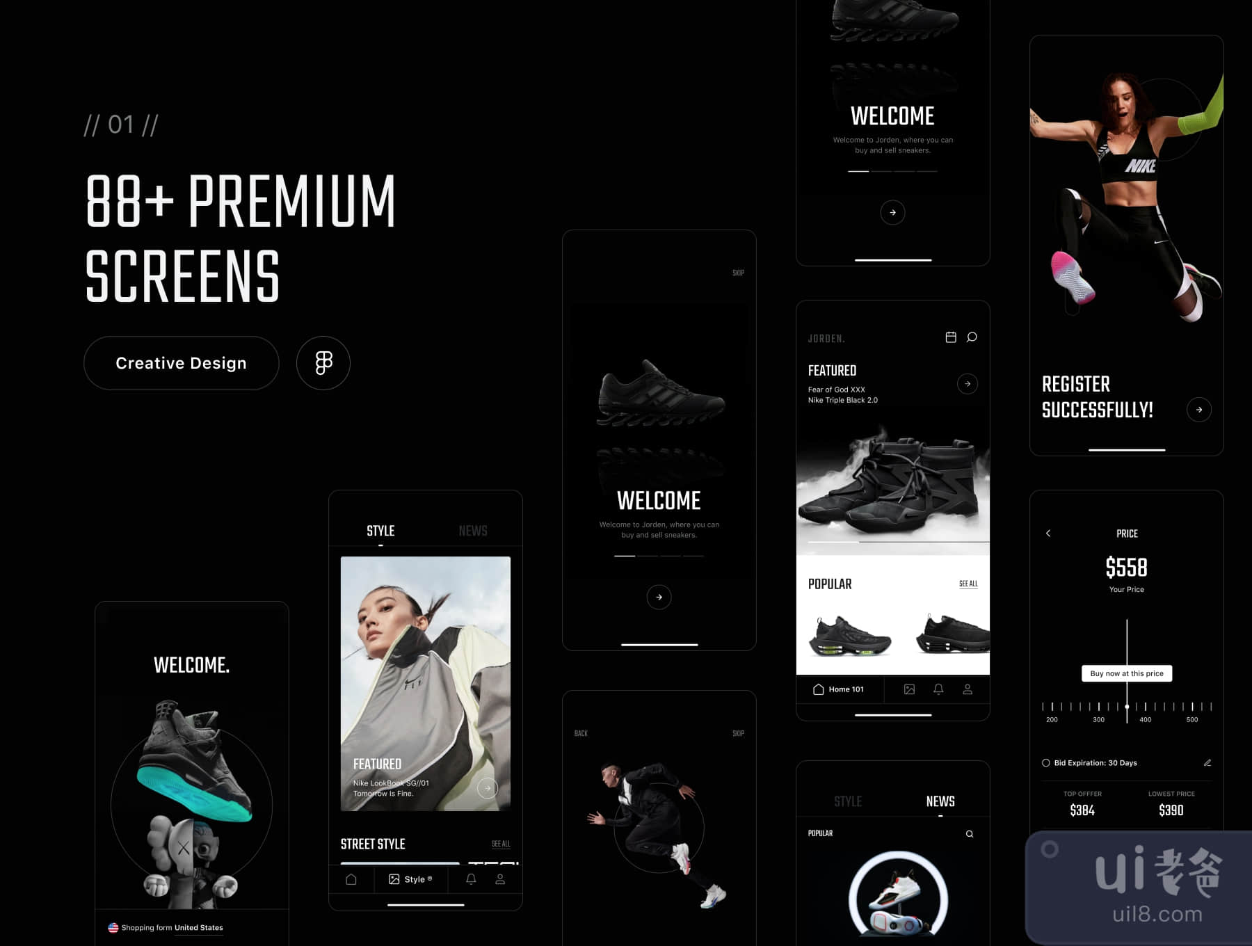 Jorden - 销售和购买运动鞋的用户界面套件 (Jorden - Sell & Buy Sneakers UI Kit)插图