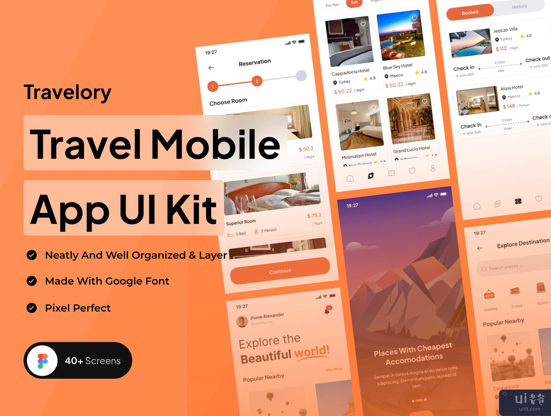 Travelory - 旅行移动应用程序 UI 工具包 (Travelory - Travel Mobile App UI Kit)插图5