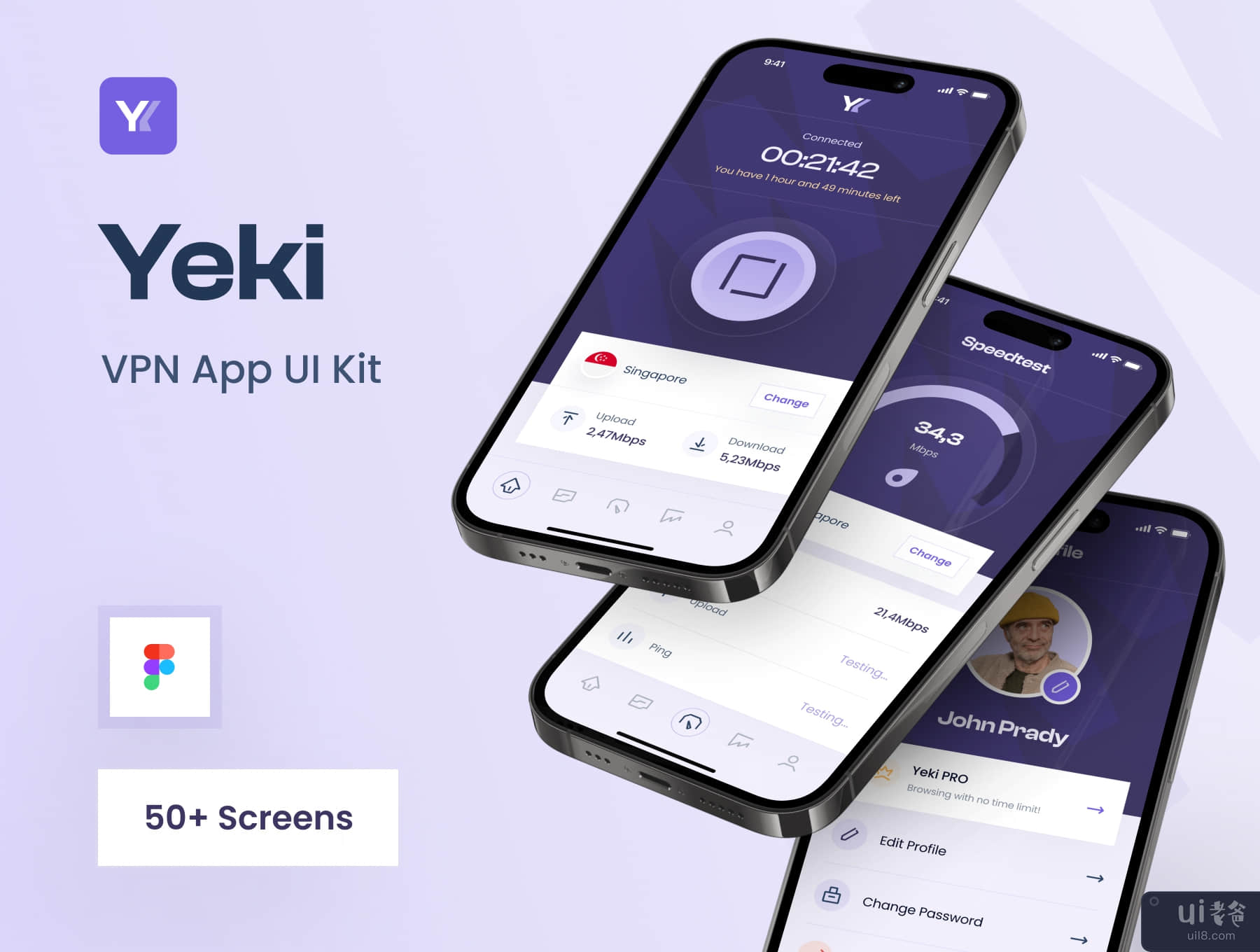 Yeki - VPN 应用程序 UI 工具包 (Yeki - VPN App UI Kit)插图7