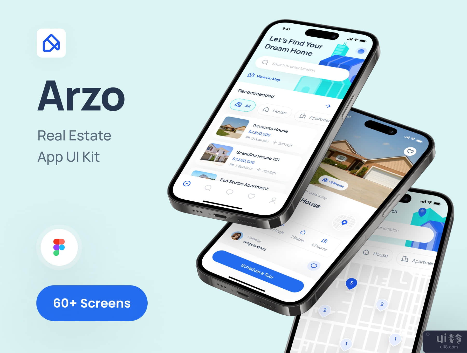 Arzo - 房地产应用程序 UI 工具包 (Arzo - Real Estate App UI Kit)插图7