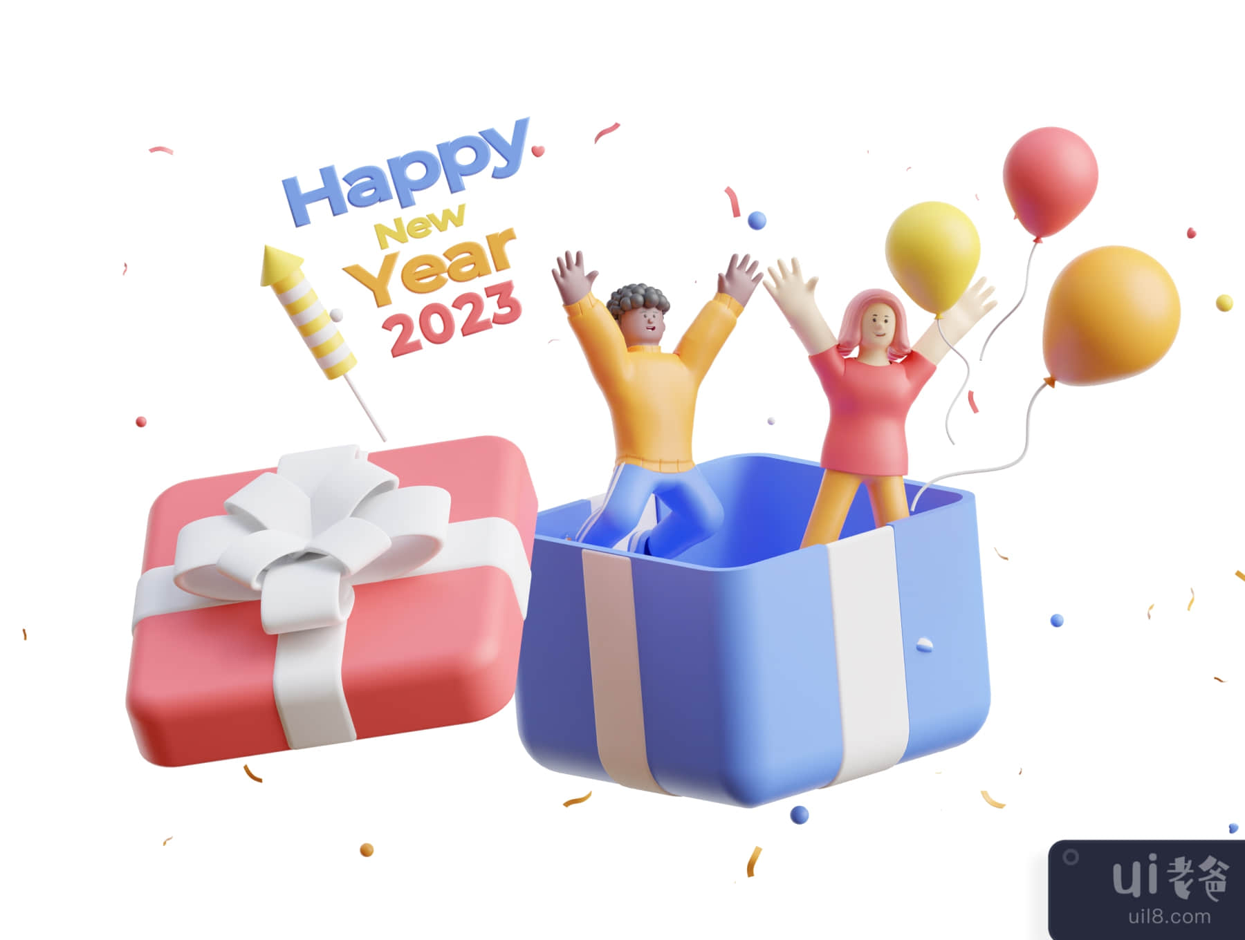 3D 新年快乐 2023 (3D Happy New Year 2023)插图4
