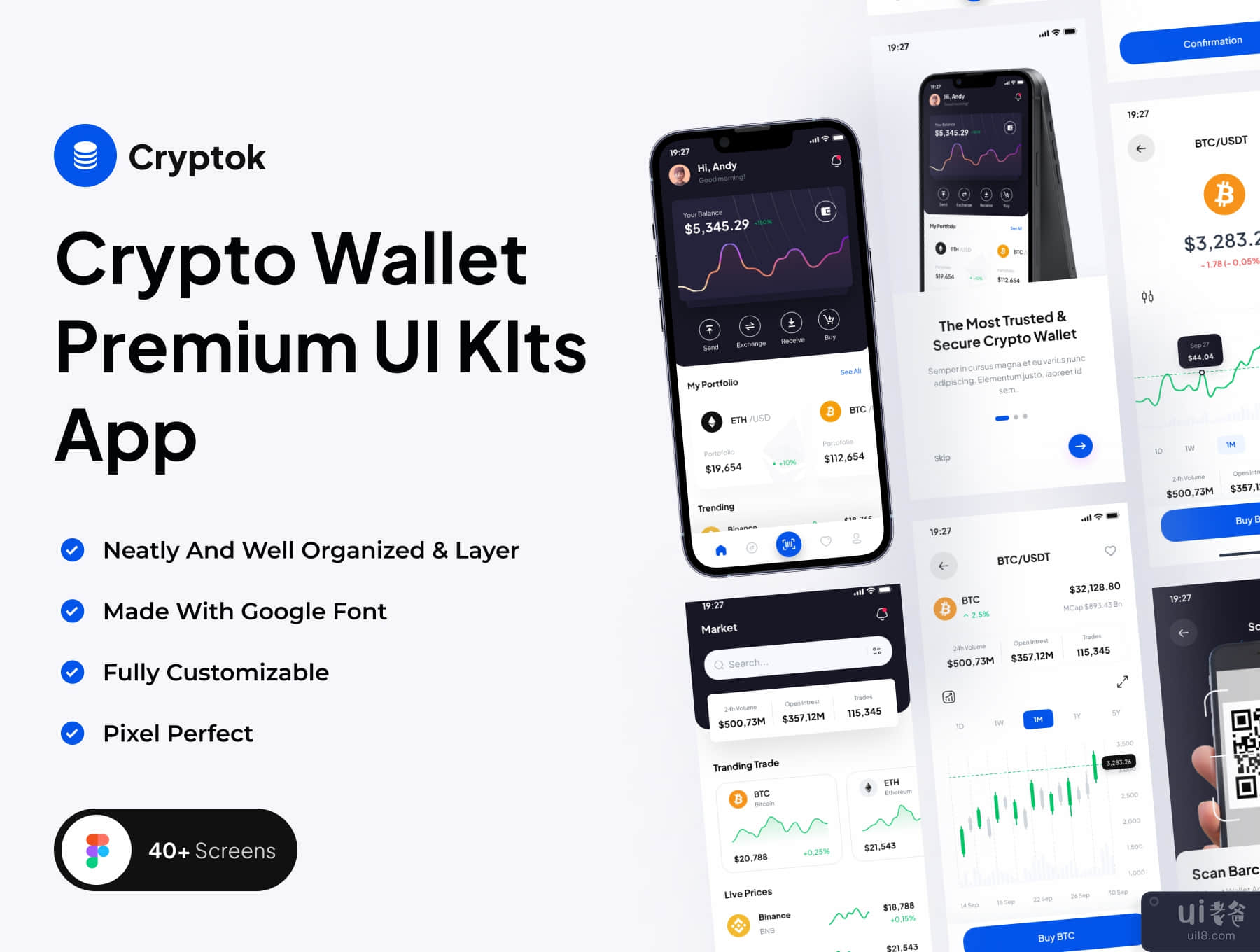 Cryptok - 加密钱包高级用户界面套件应用程序 (Cryptok - Crypto Wallet Premium UI Kits App)插图5