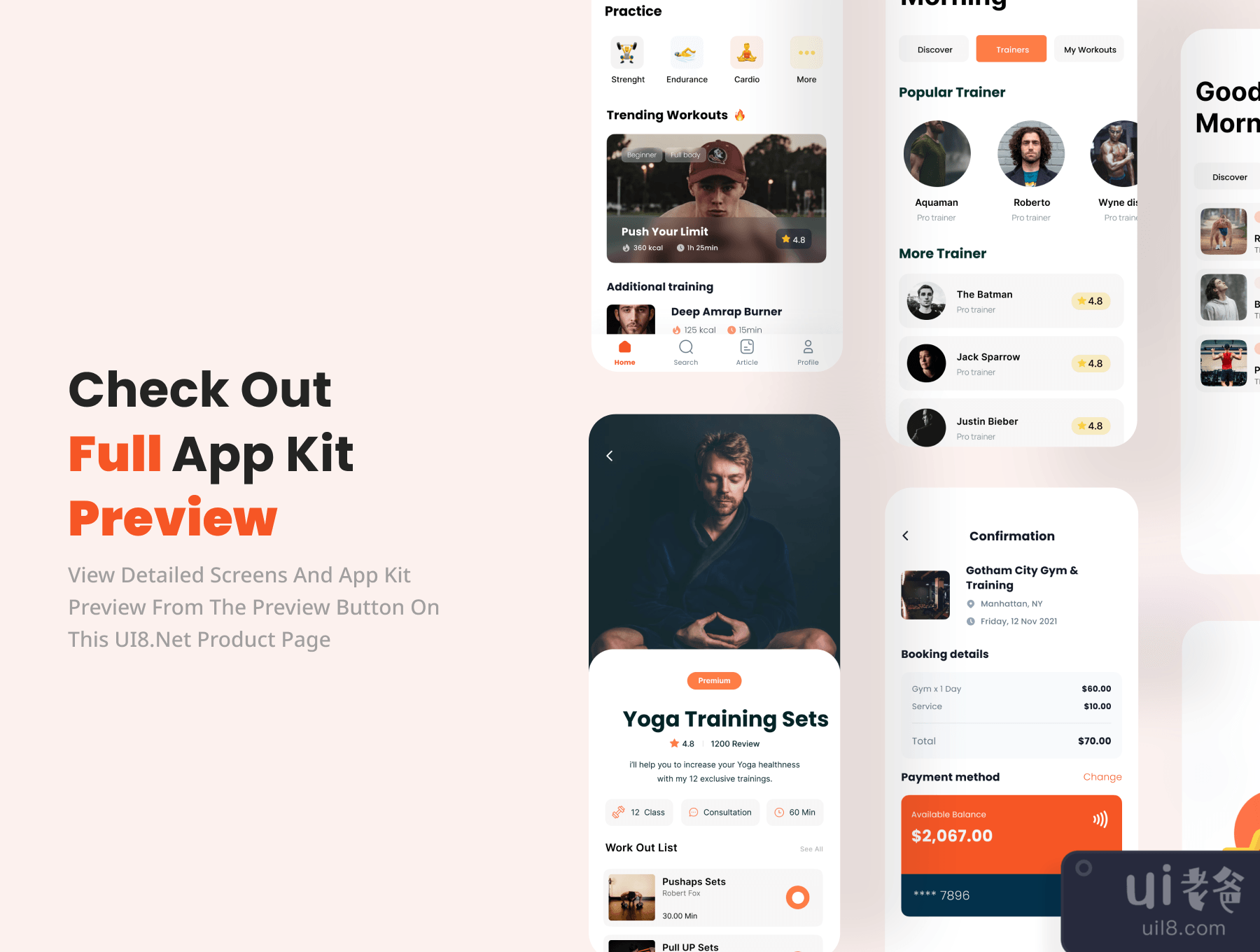 FitLife - 健身App UI Kit (FitLife - Fitness App UI Kit)插图5
