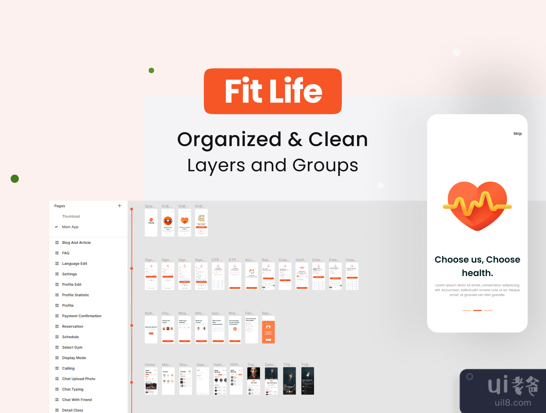 FitLife - 健身App UI Kit (FitLife - Fitness App UI Kit)插图3