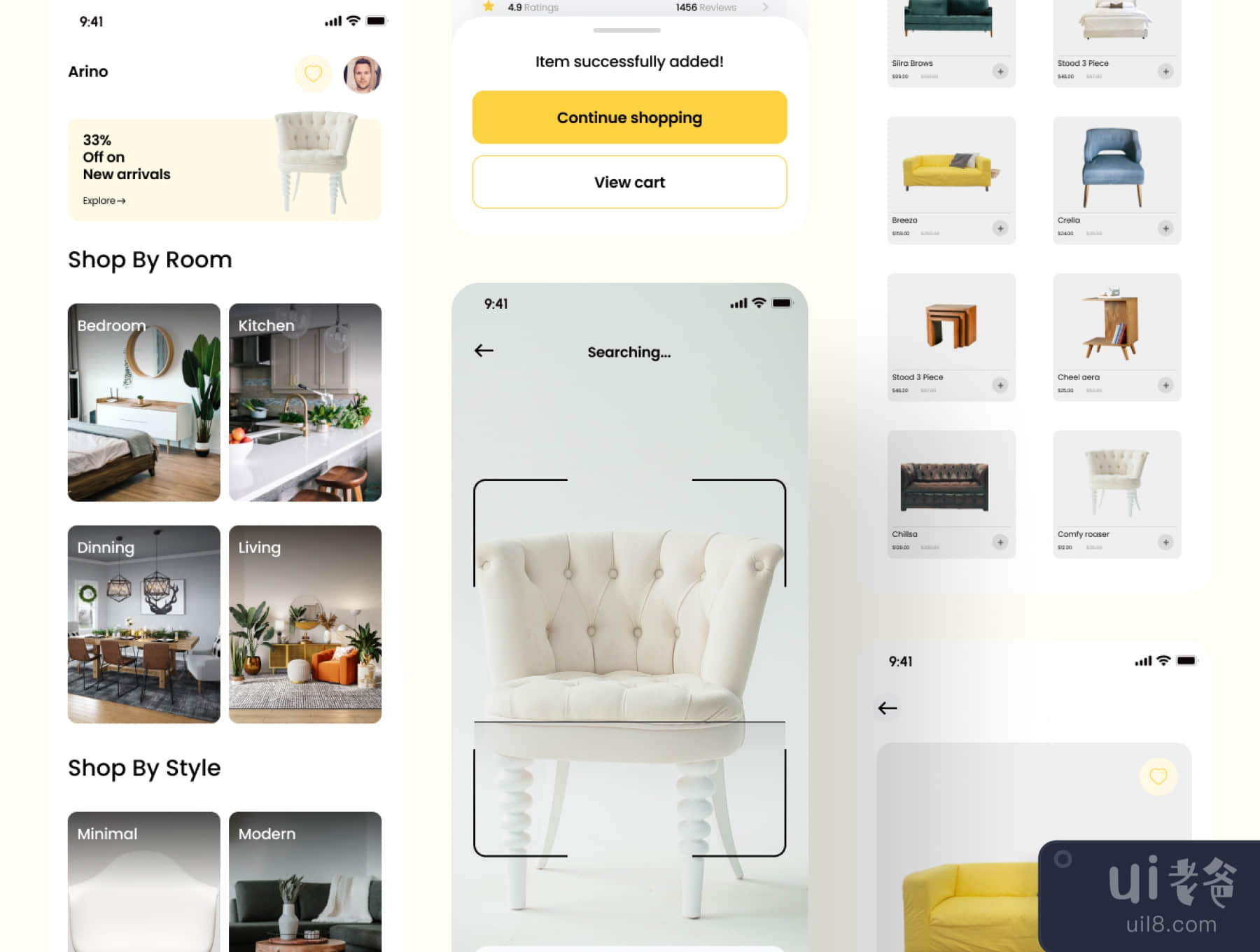 Arino - 家具电商应用UI套件 (Arino - Furniture ecommerce App UI Kit)插图4