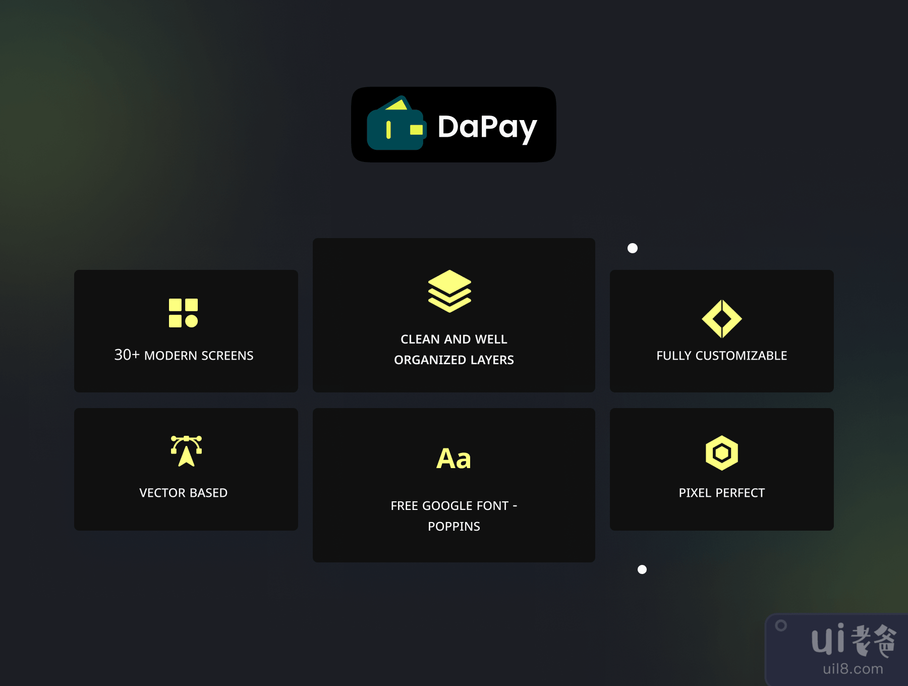 dapay - 金融科技登陆页UI包 (DAPAY - FINTECH LANDING PAGE UI KIT)插图3
