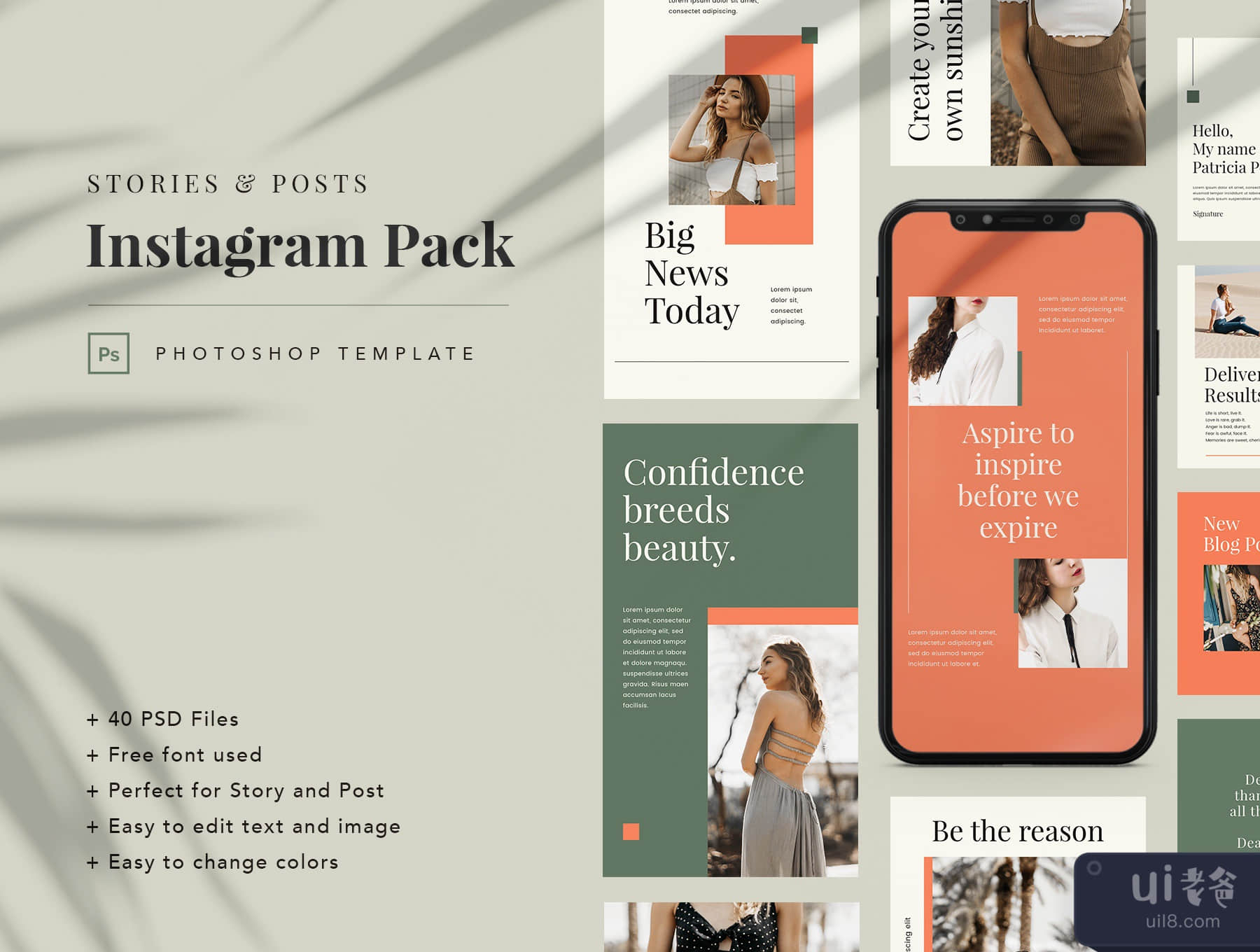 Mutiara Instagram Pack 模板 (Mutiara Instagram Pack Template)插图