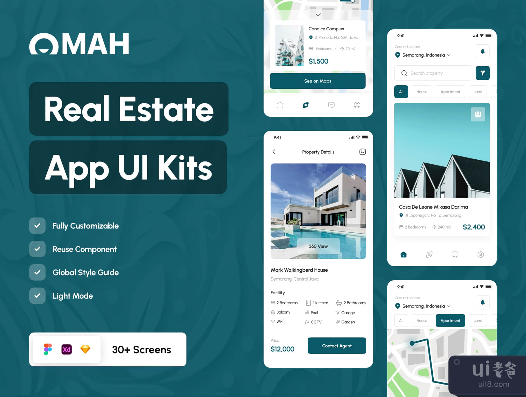 Omah - 房地产移动应用 (Omah - Real Estate Mobile App)插图