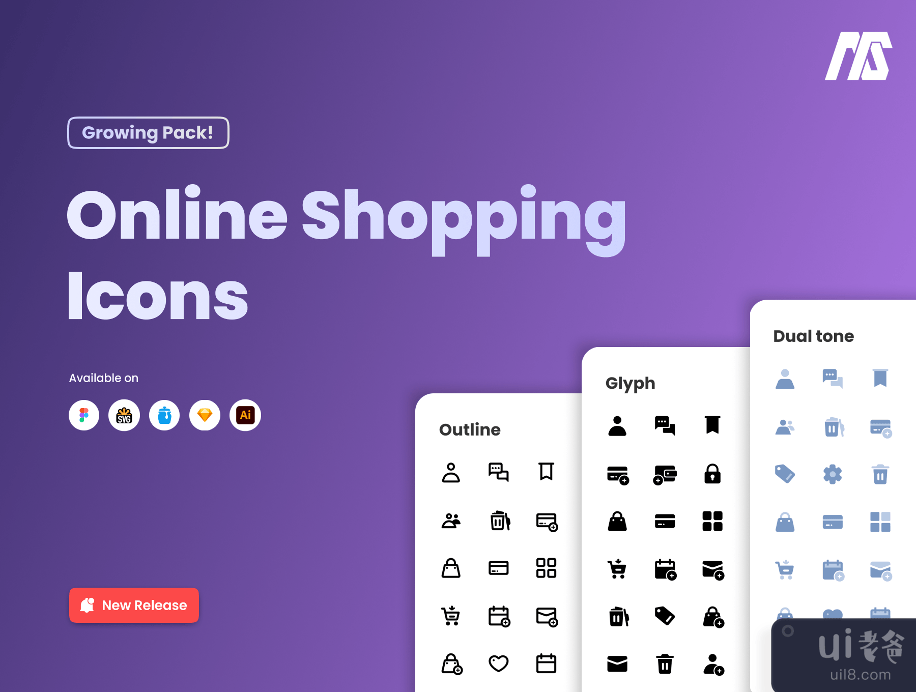 网上购物图标包 (Online Shopping Icon Pack)插图