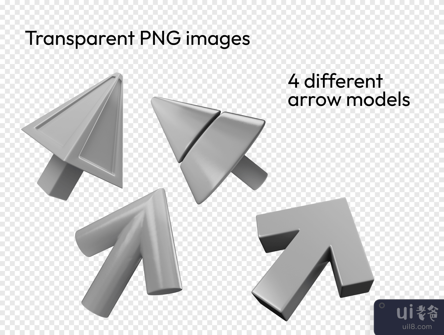 3D 箭头，4种形状，7种材料 (3D Arrows, 4 shapes, 7 materials)插图7
