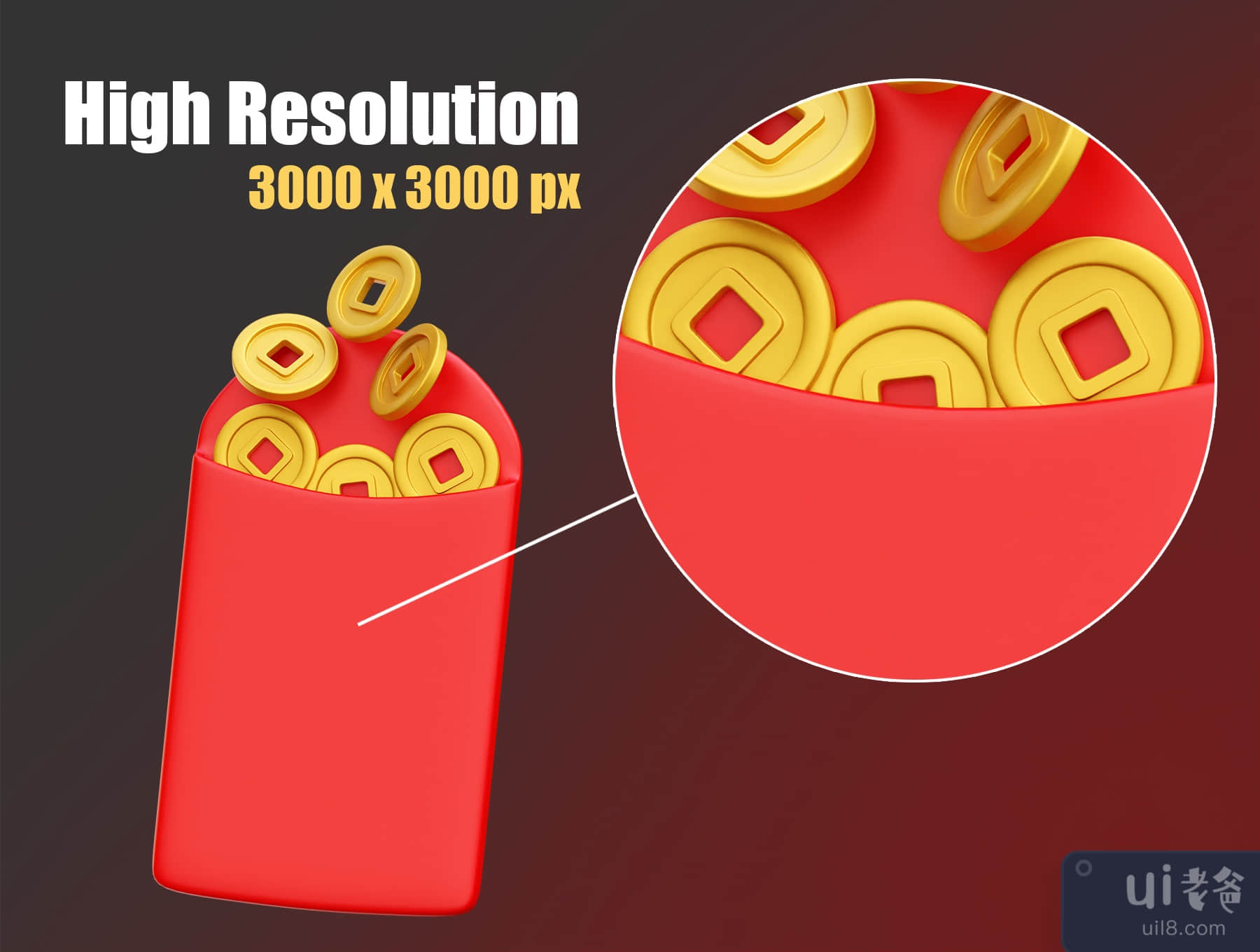 中国新年的3D图标插图 (Chinese New Year 3D Icon Illustrations)插图2