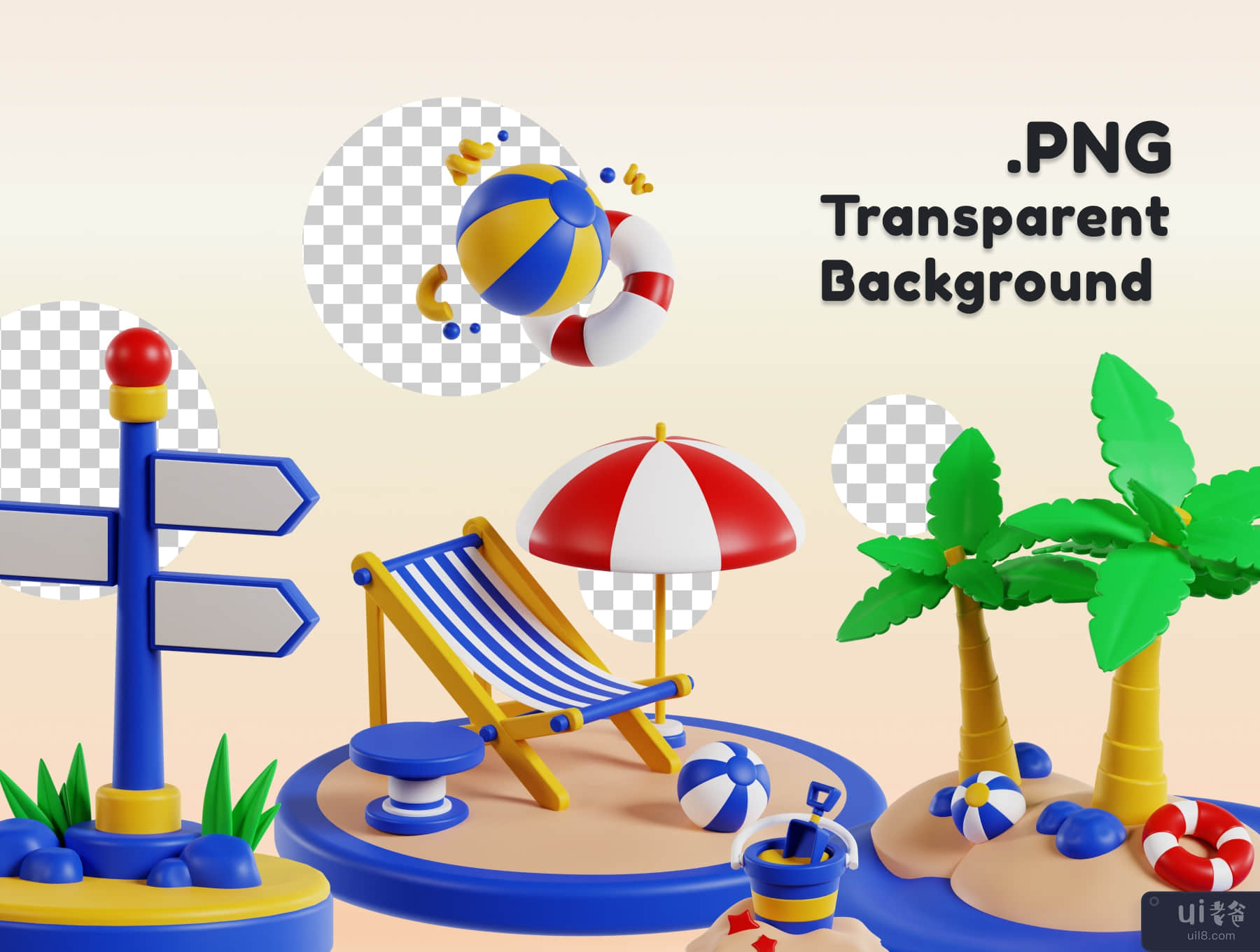 旅行和假日 3D 图标包 (Travel and Holiday 3D Icon Pack)插图3