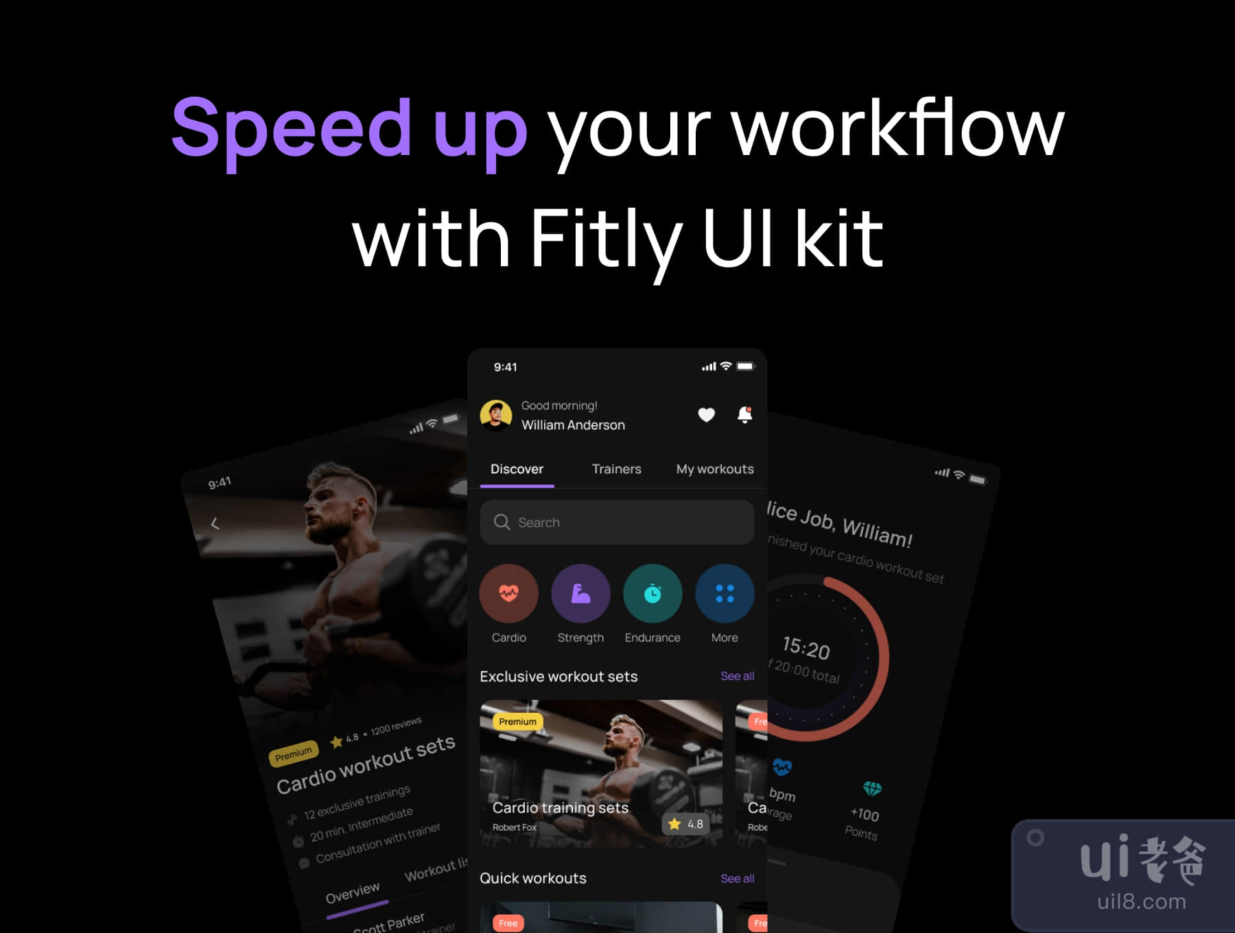 Fitly-现代健身_健康追踪器应用UI套件 (Fitly- Modern Fitness _ Health Tracker App UI Kit)插图4