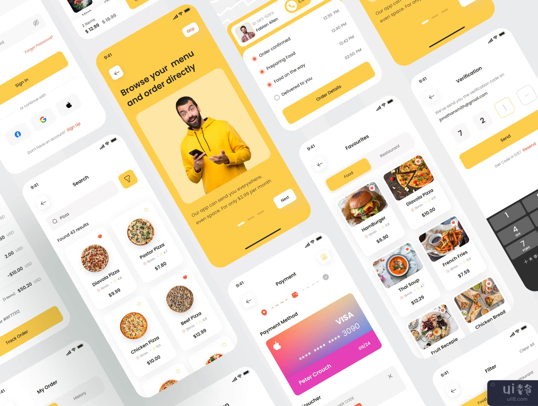 Fodies - 食物配送应用程序 UI Kit (Fodies - Food Delivery App UI Kit)插图