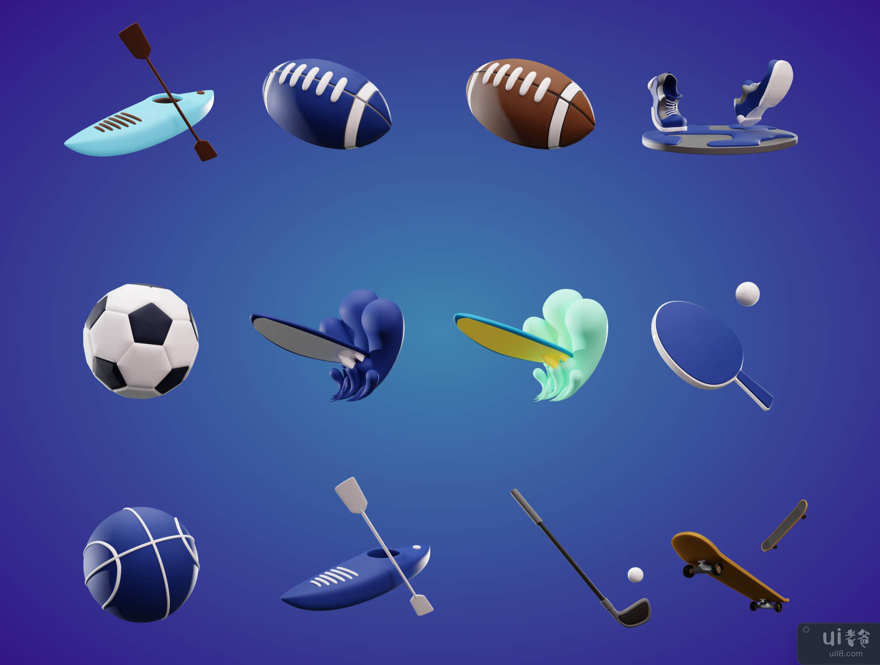 3D 运动和竞赛图标 (3D Sport And Competition Icon)插图1