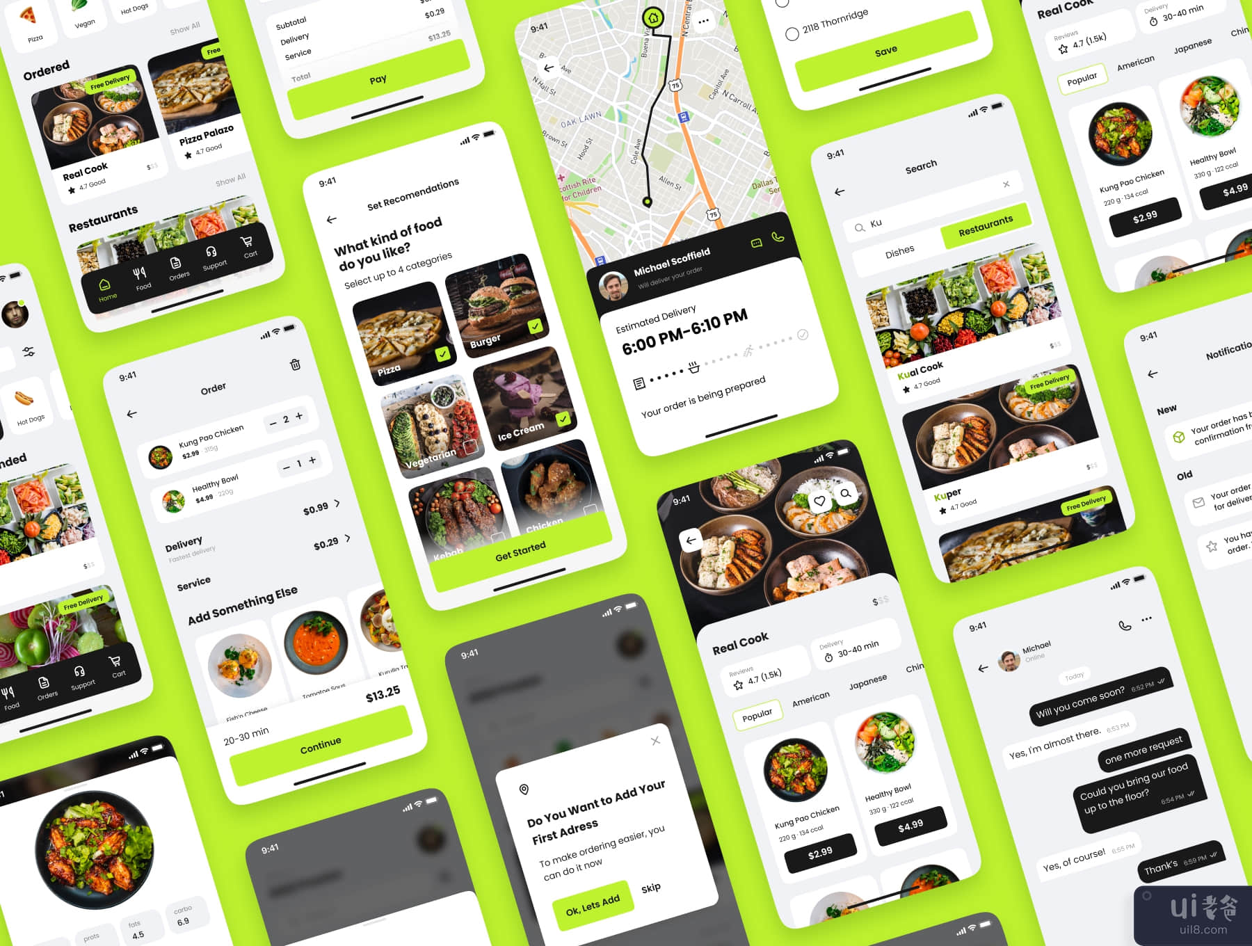 快餐配送应用程序 UI KIT (Quicker Food Delivery App UI KIT)插图2