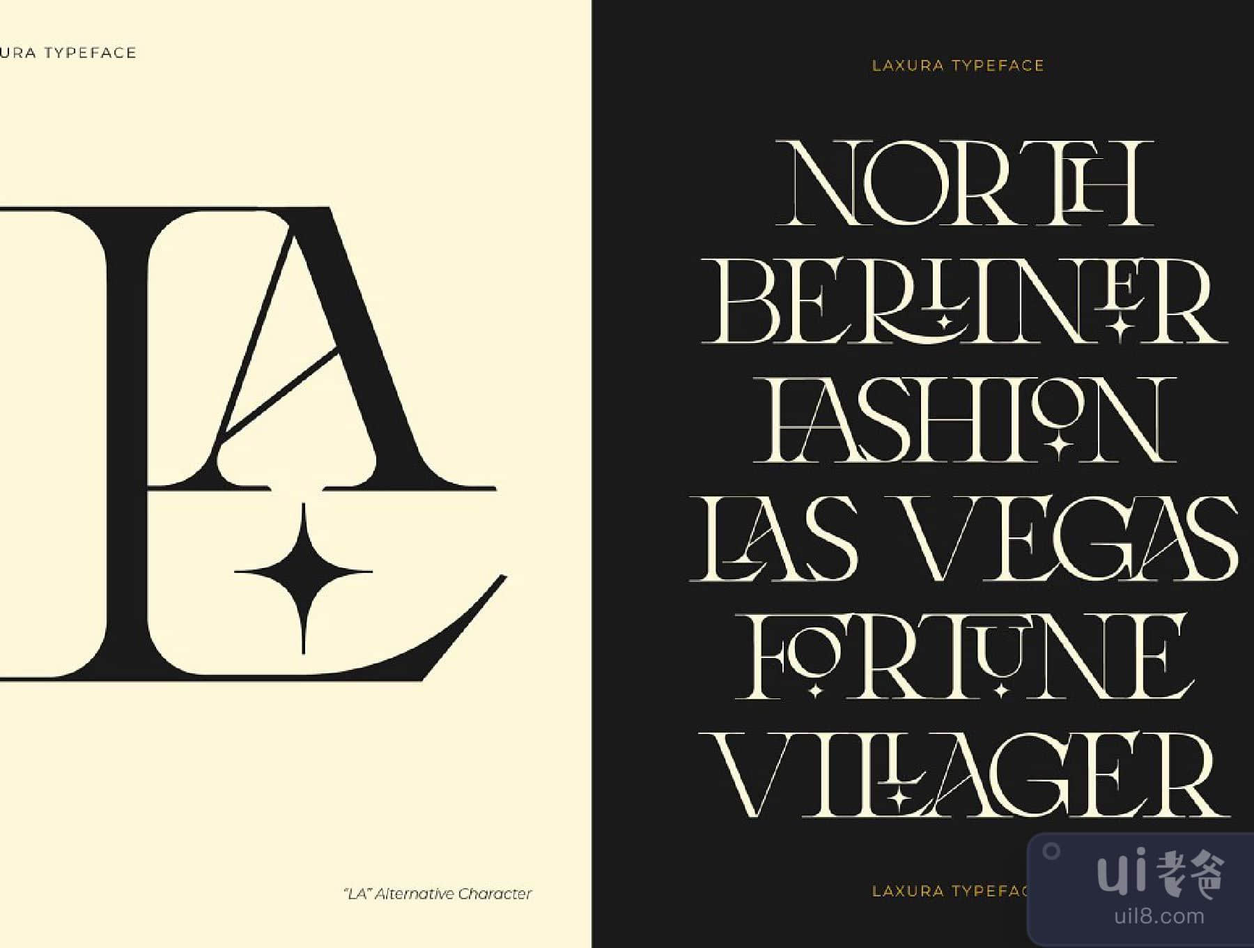 Laxura - 雄伟的字体 (Laxura - Majestic Typeface)插图25
