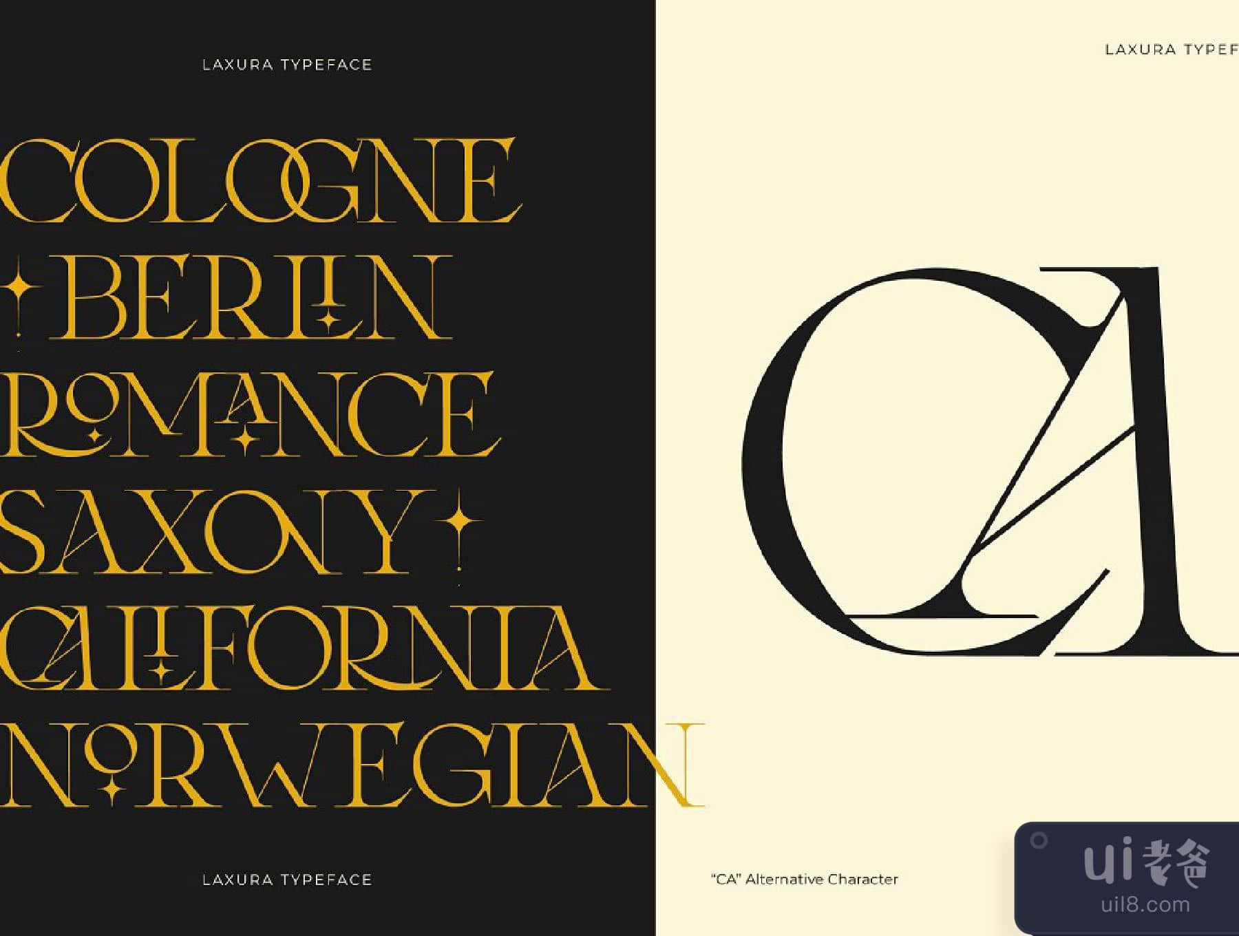 Laxura - 雄伟的字体 (Laxura - Majestic Typeface)插图24
