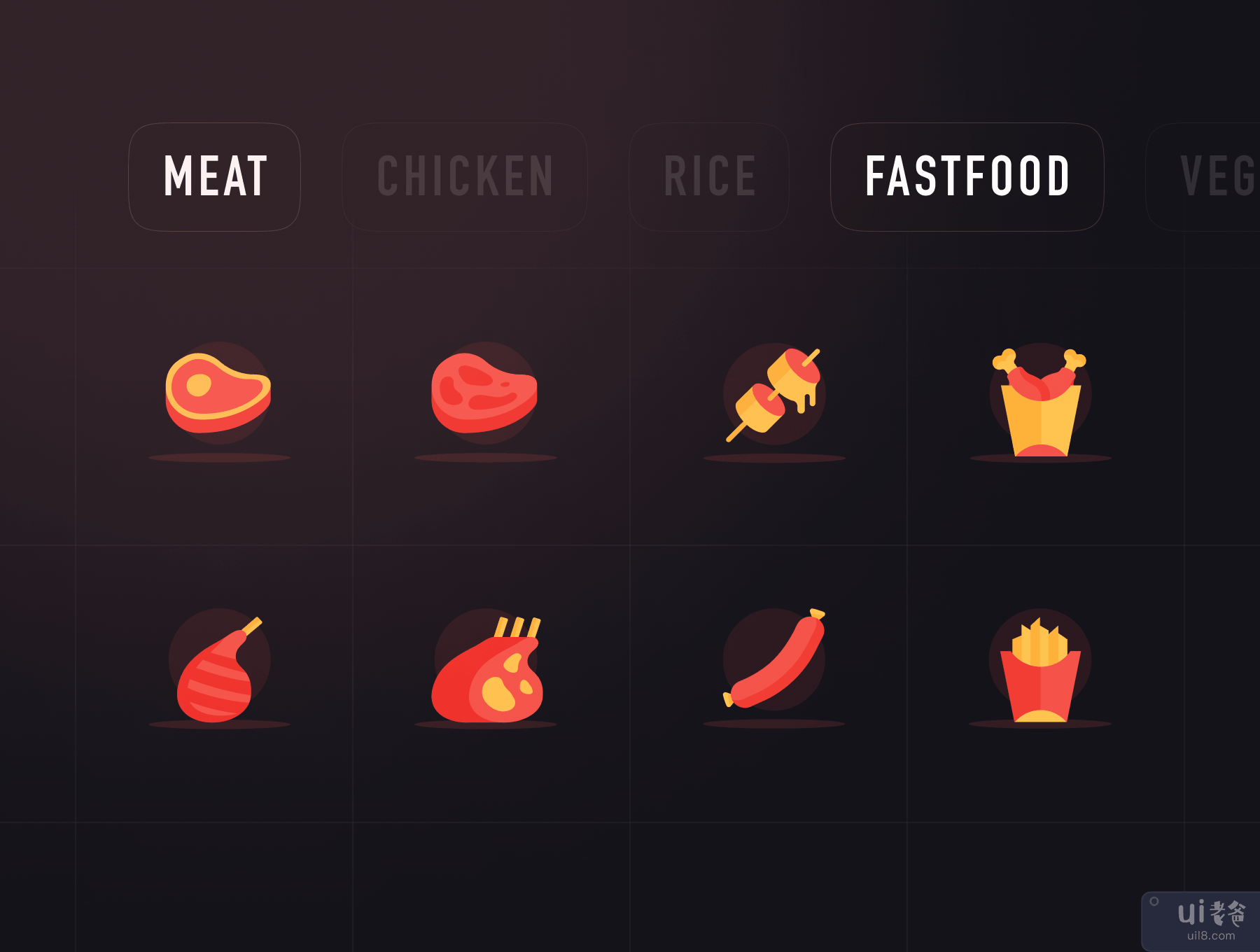 Feastful - 高级食品颜色图标包 (Feastful - Food color icon advanced pack)插图3