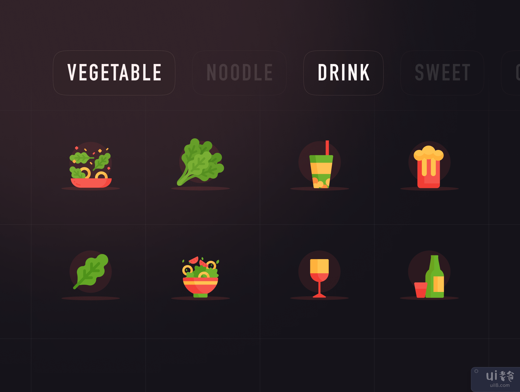 Feastful - 高级食品颜色图标包 (Feastful - Food color icon advanced pack)插图2