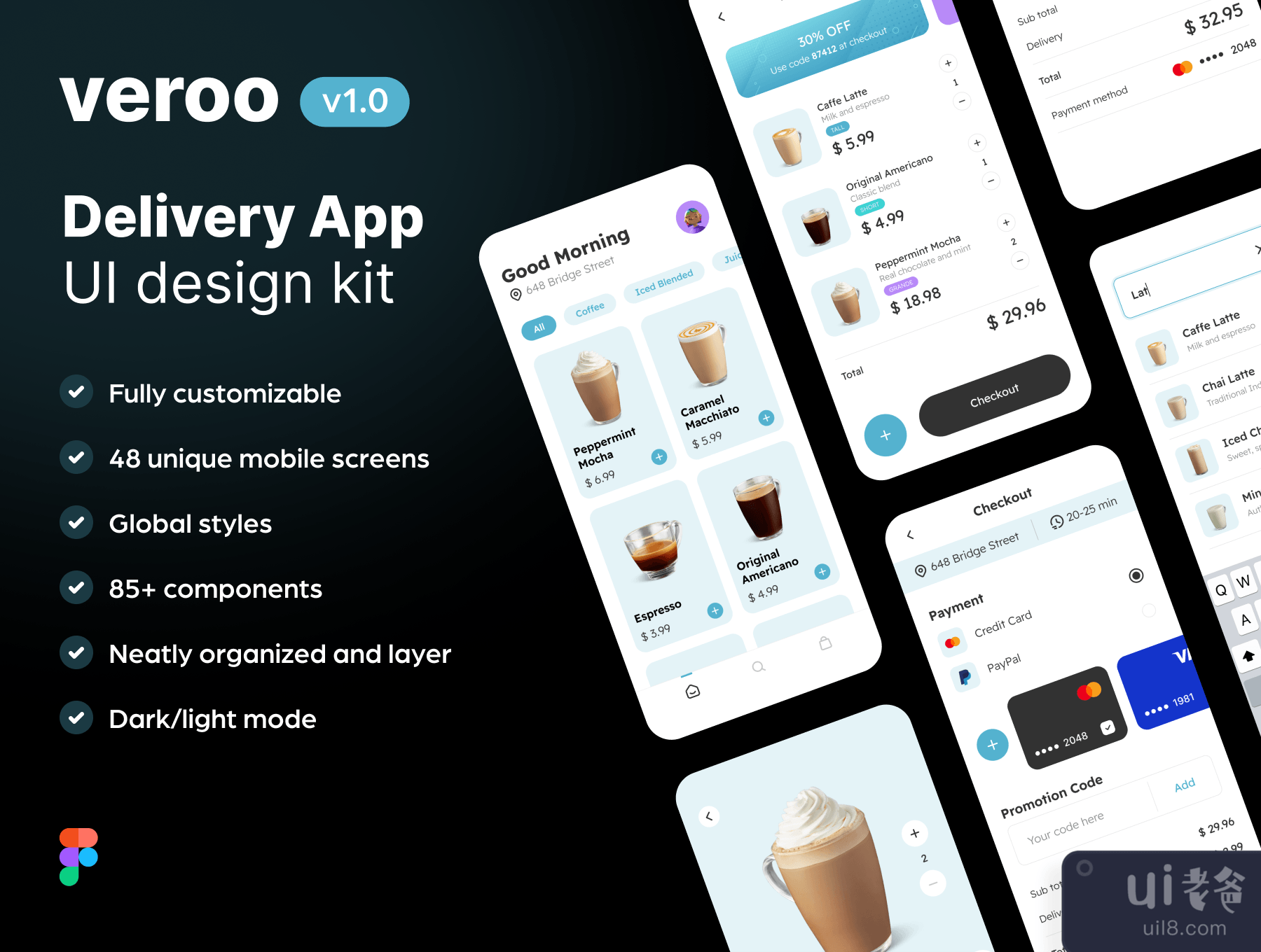 Veroo配送应用UI工具包 (Veroo Delivery App UI Kit)插图