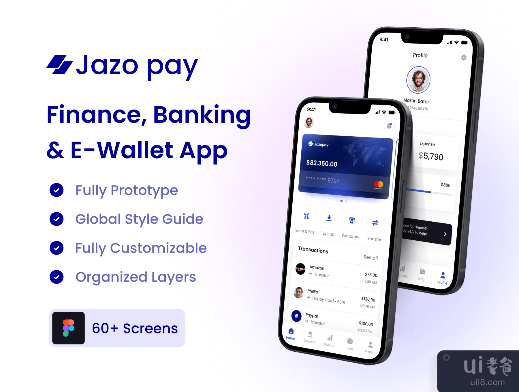 Jazopay - 投资和金融应用UI Kit (Jazopay - Investments & Finance App UI Kit)插图