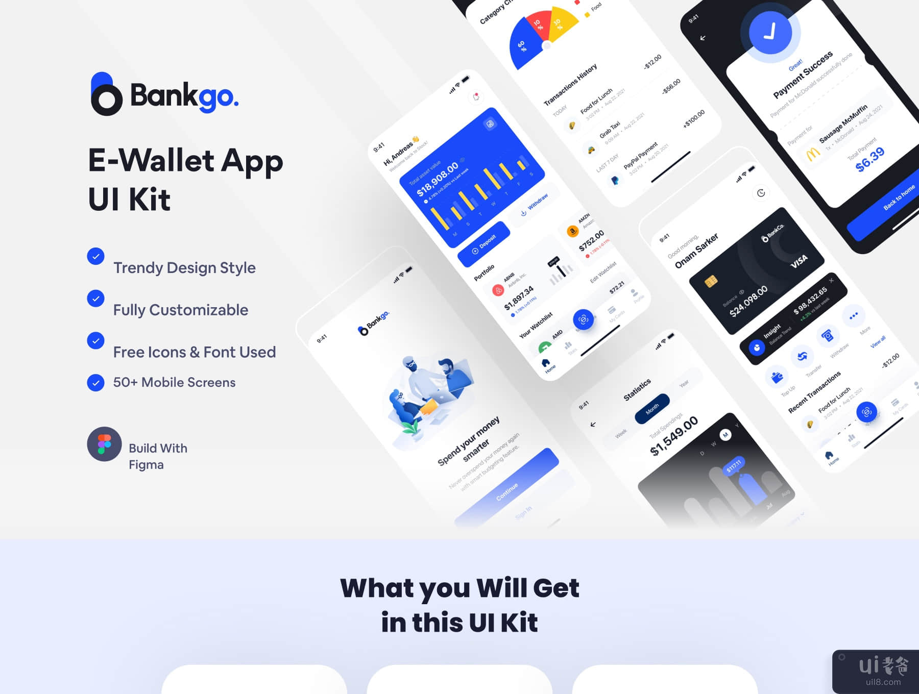 Bankgo - 电子钱包应用程序 UI 工具包 (Bankgo - E Wallet App UI Kit)插图9