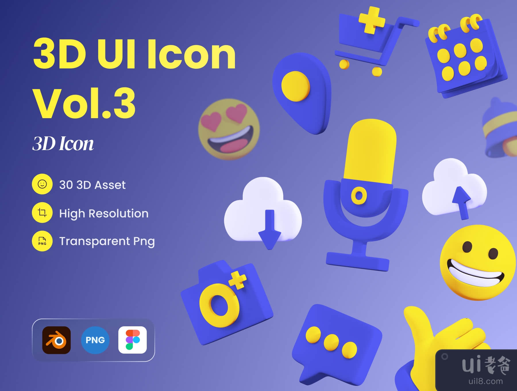 3D Ui Icon Vol.3 (3D Ui Icon Vol. 3)插图