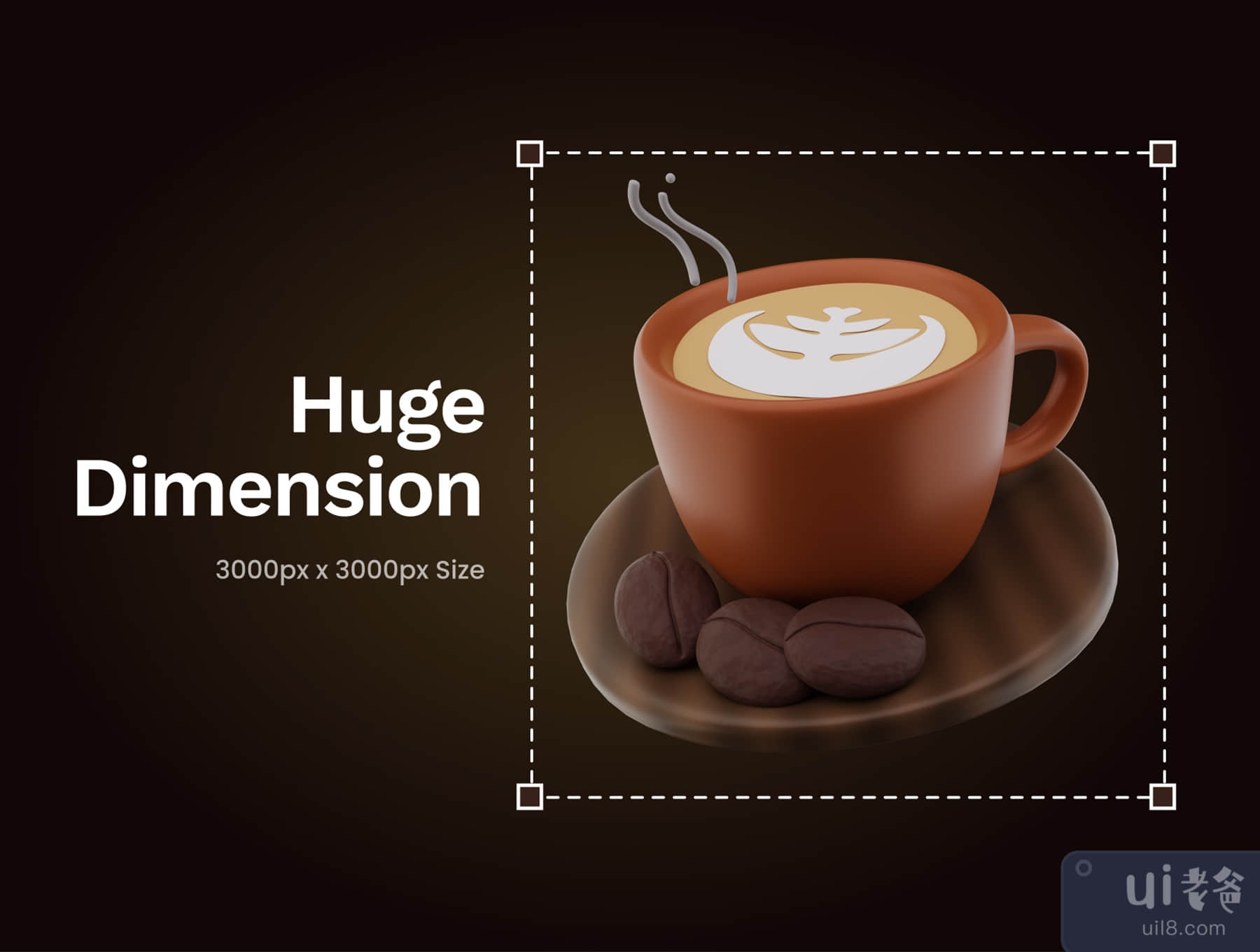 3D咖啡店图标 (3D Coffee Shop Icon)插图1