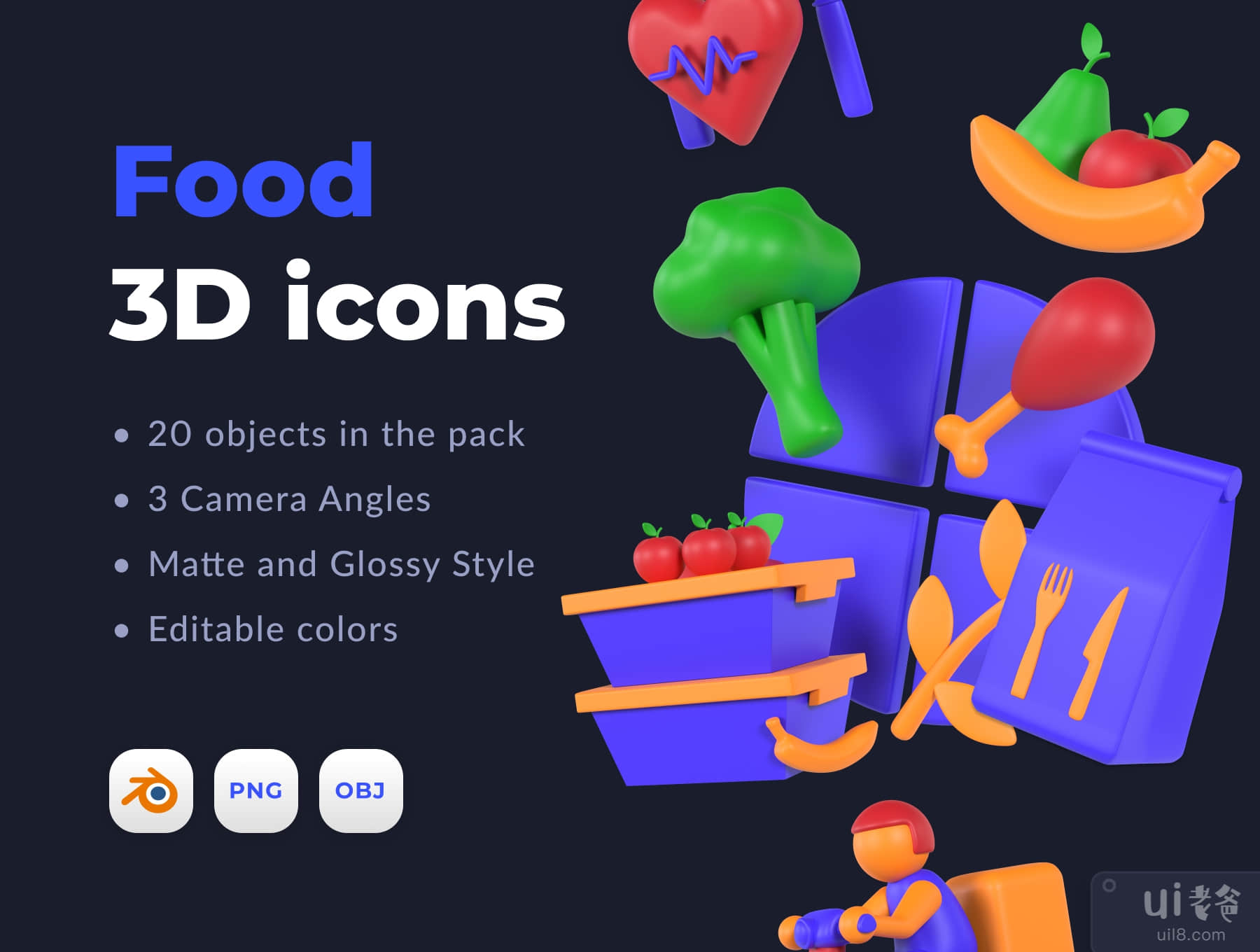食品3D图标 (Food 3D icons)插图